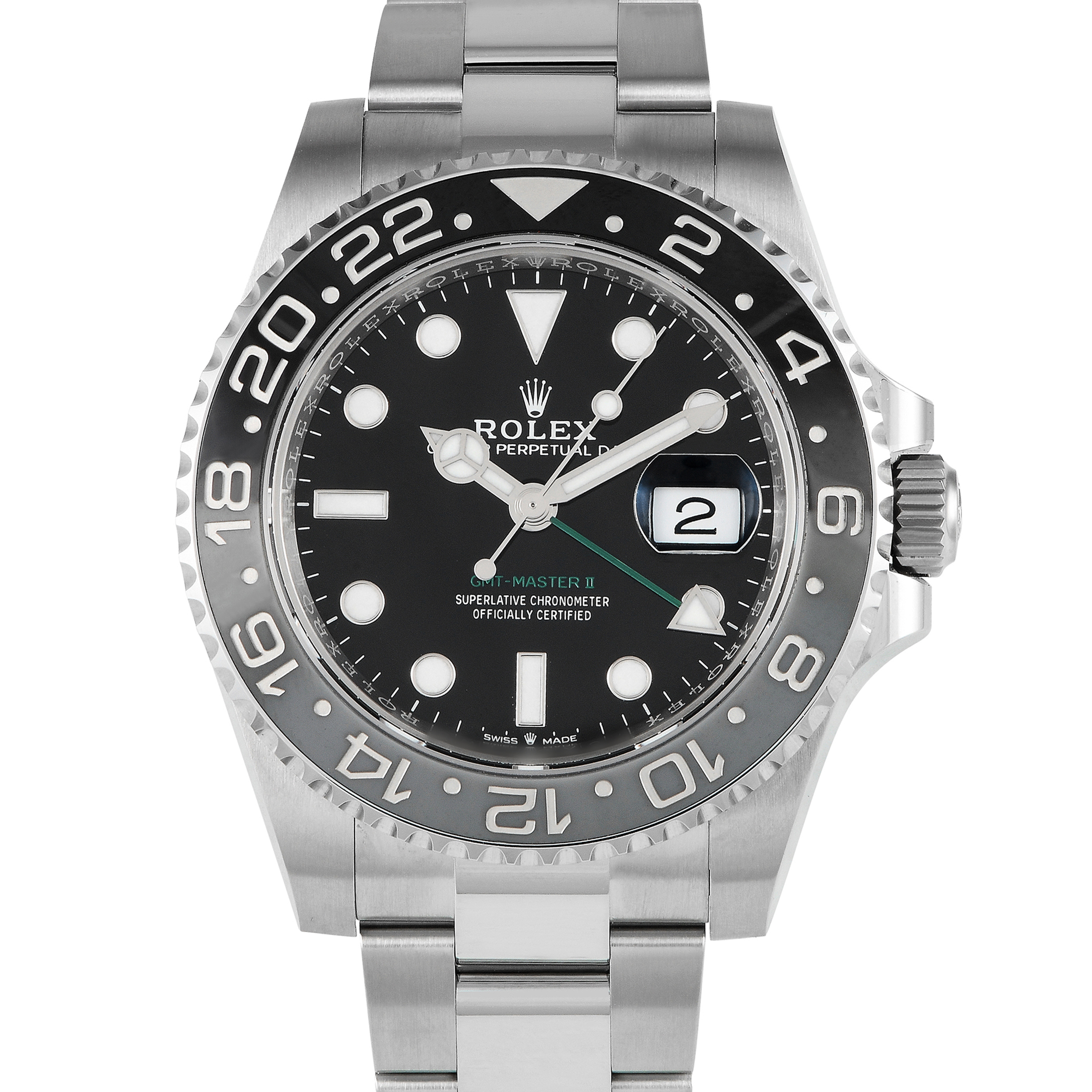 Rolex GMT-Master II Bruce Wayne Steel Oyster Watch 126710grnr-0004