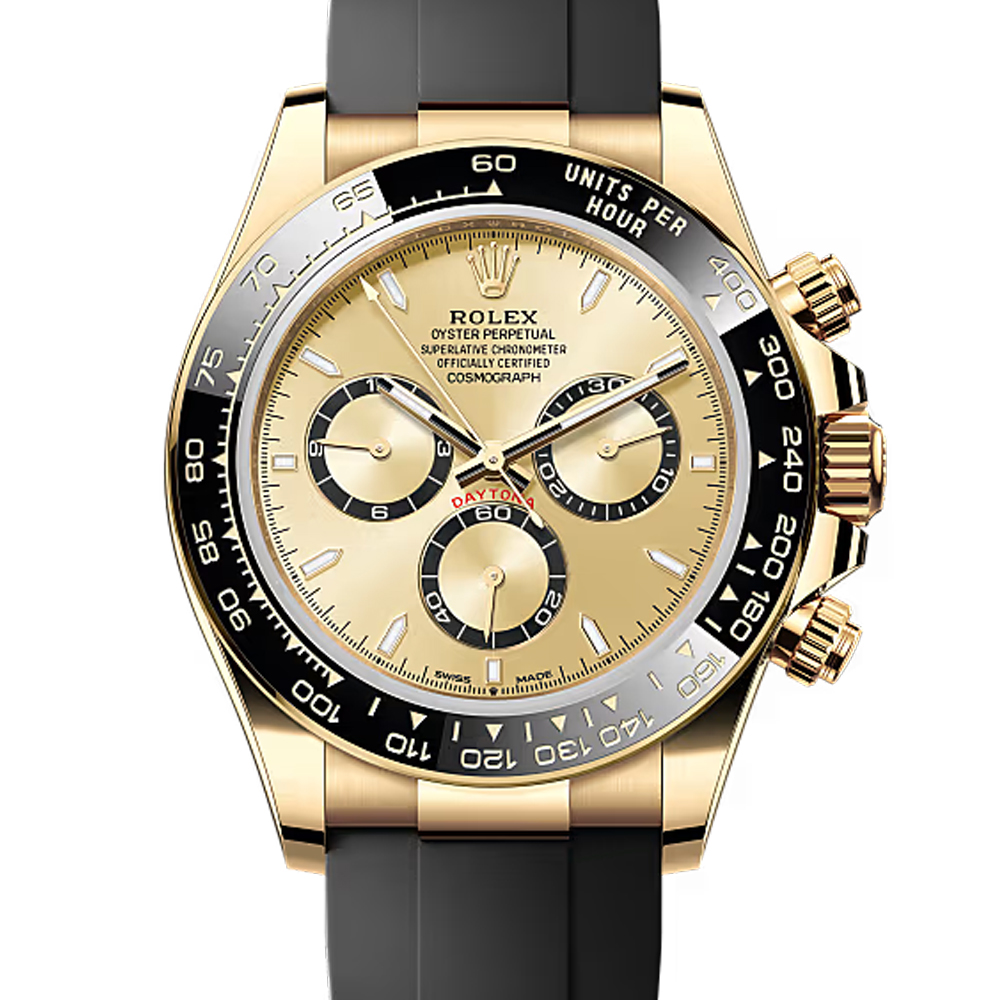 Rolex Daytona Champagne Dial Yellow Gold Oysterflex Watch 126518LN