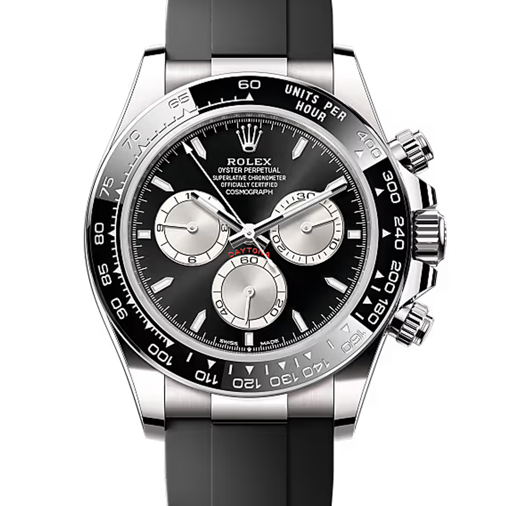 Rolex Daytona Black Dial White Gold Oysterflex Watch 126519LN