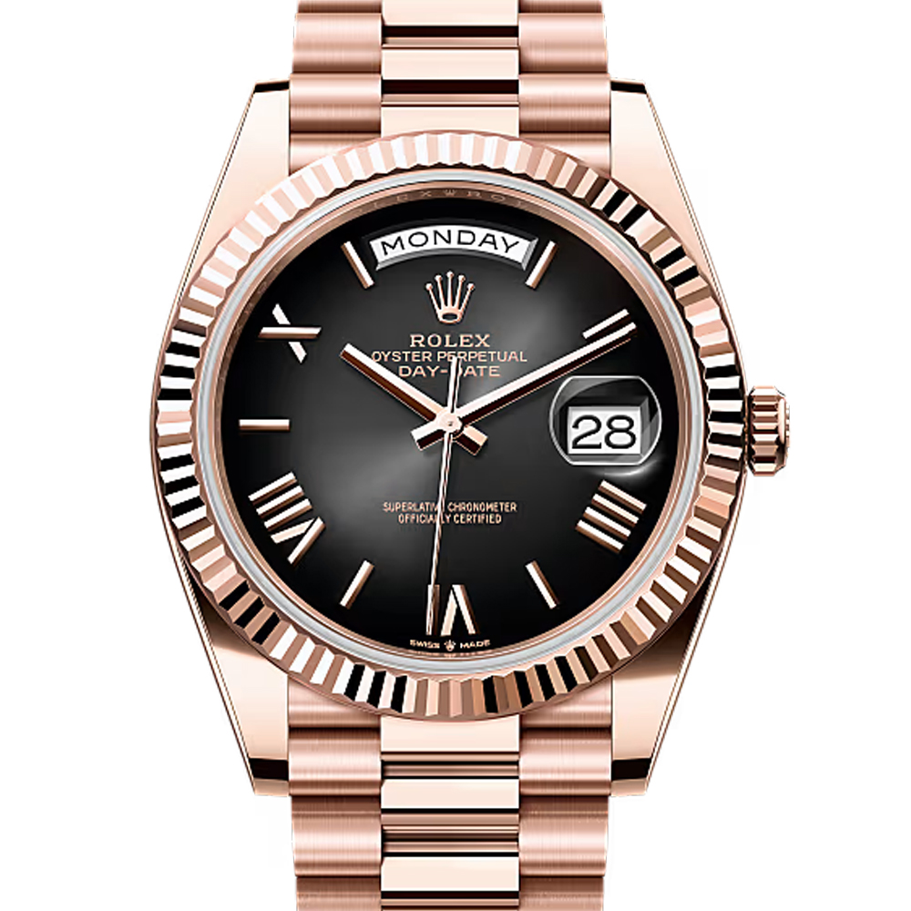 Rolex Day-Date 40 Slate Ombre Dial Everose Gold President Watch 228235
