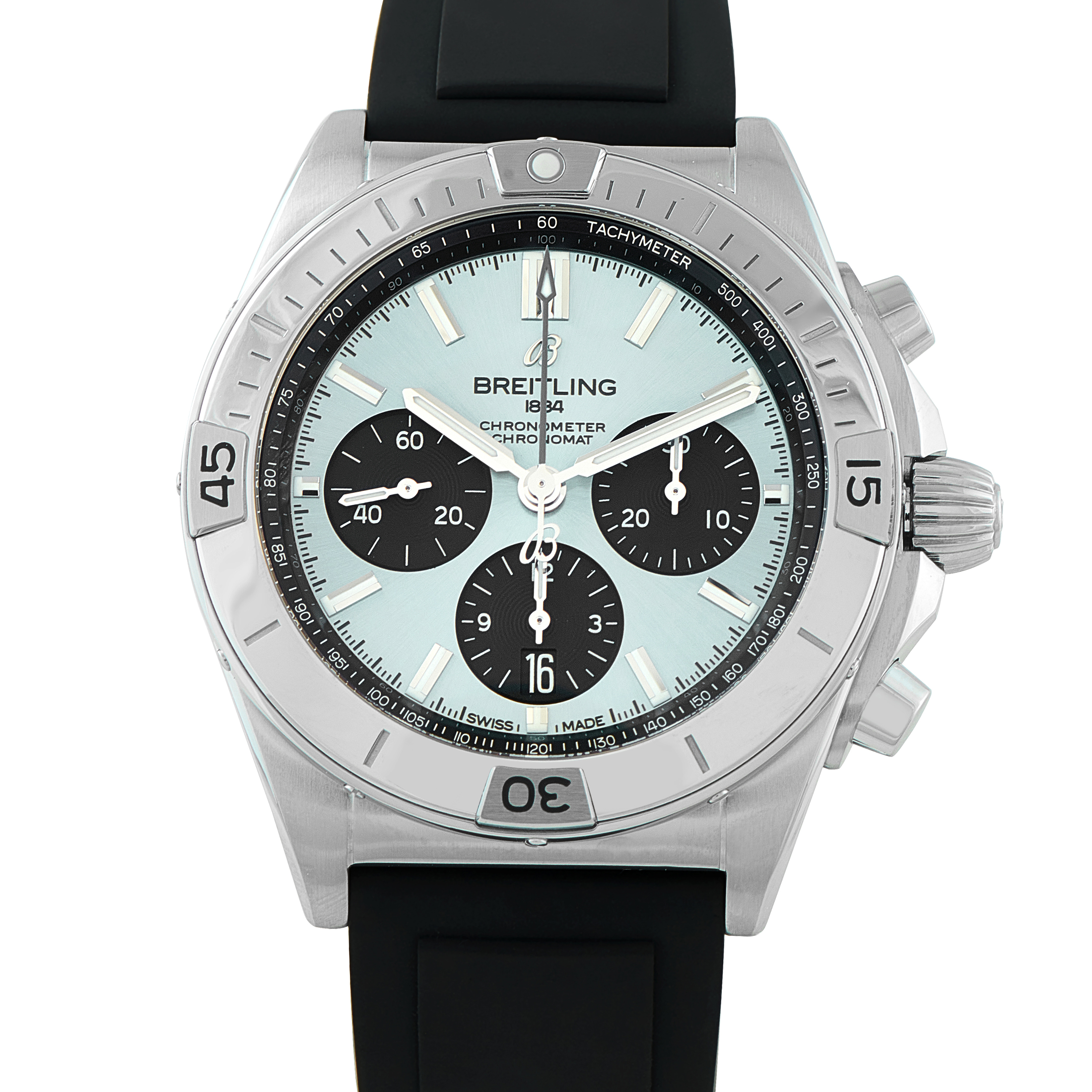 Breitling Chronomat B01 42 Ice Blue Dial Steel Watch PB0134101C1S2