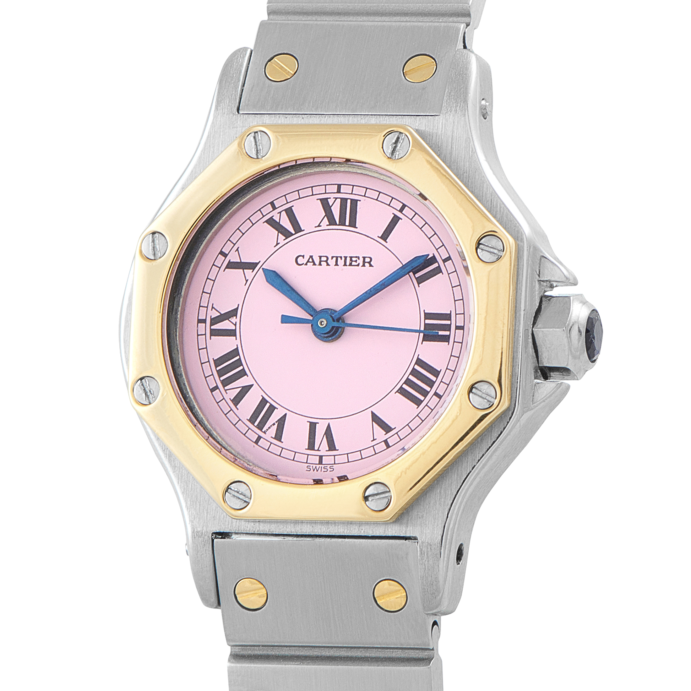 Cartier Santos Octagon Pink Dial Two-Tone Watch 187903 - Image 2