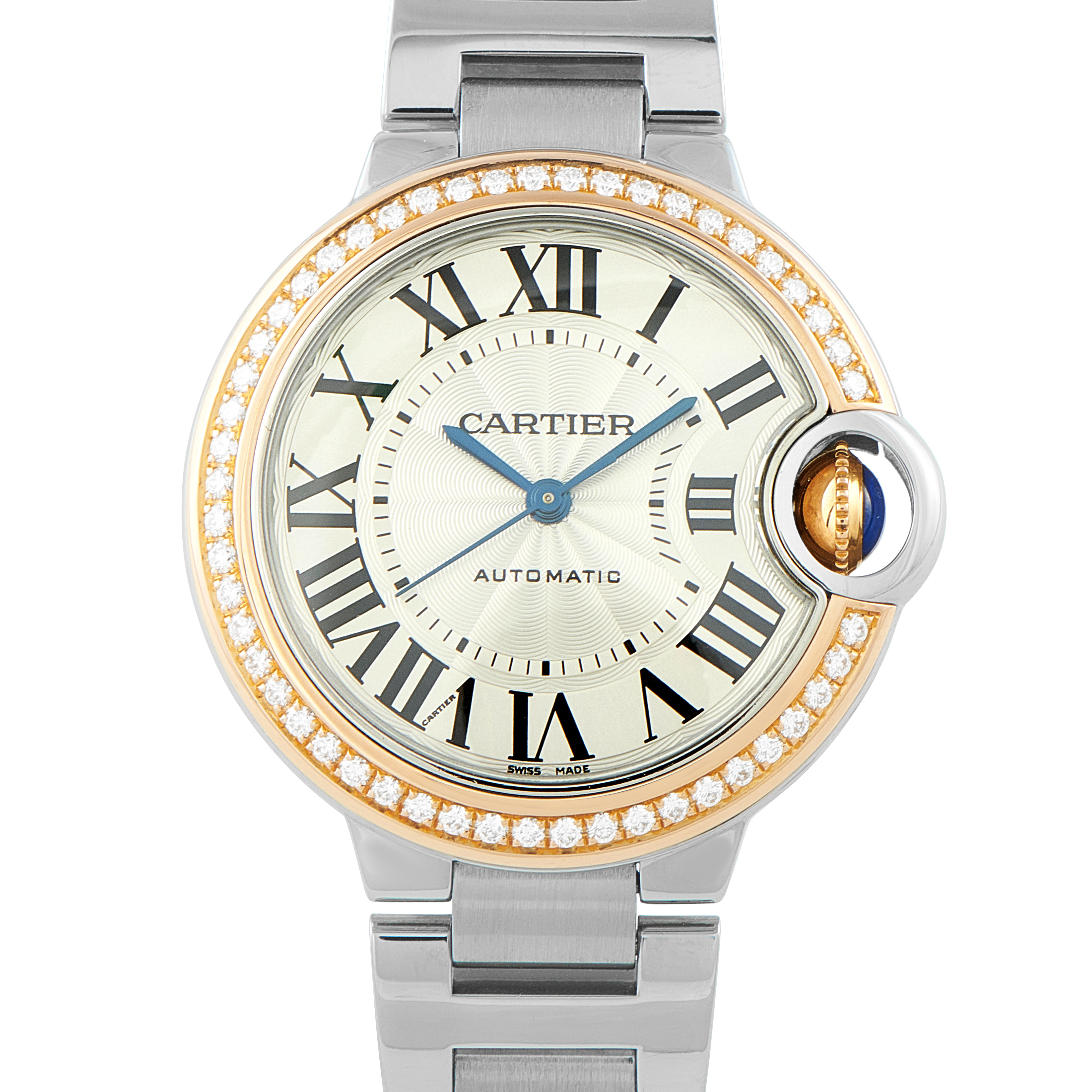 Cartier Ballon Bleu Diamond Rose Gold Bezel Watch we902080
