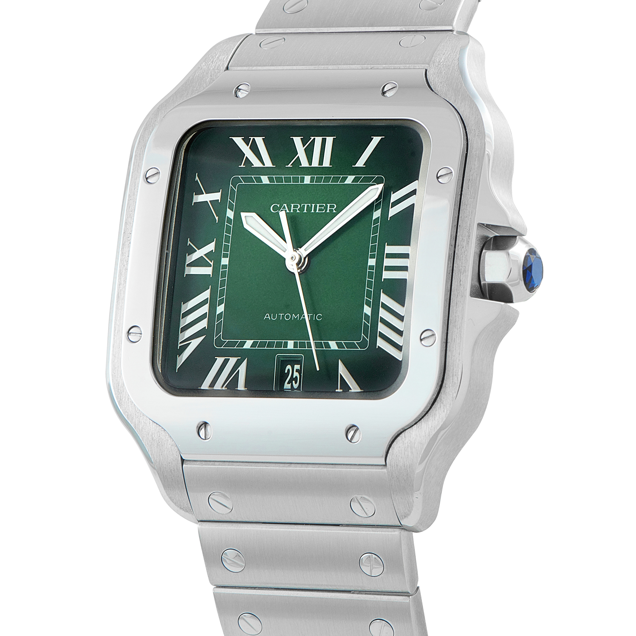 Cartier Santos Green Dial Steel Watch WSSA0062 - Image 2