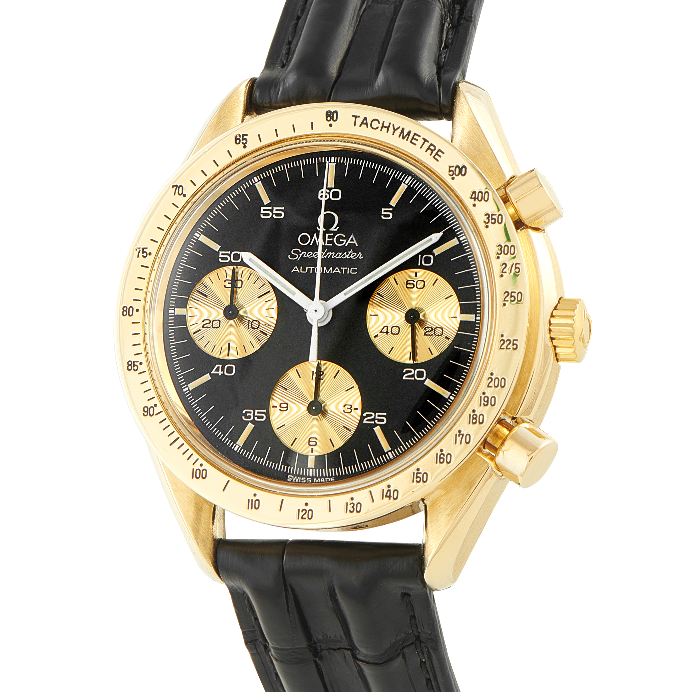 Omega Speedmaster Reduced Yellow Gold Chronograph Watch 175.0033 - Image 2