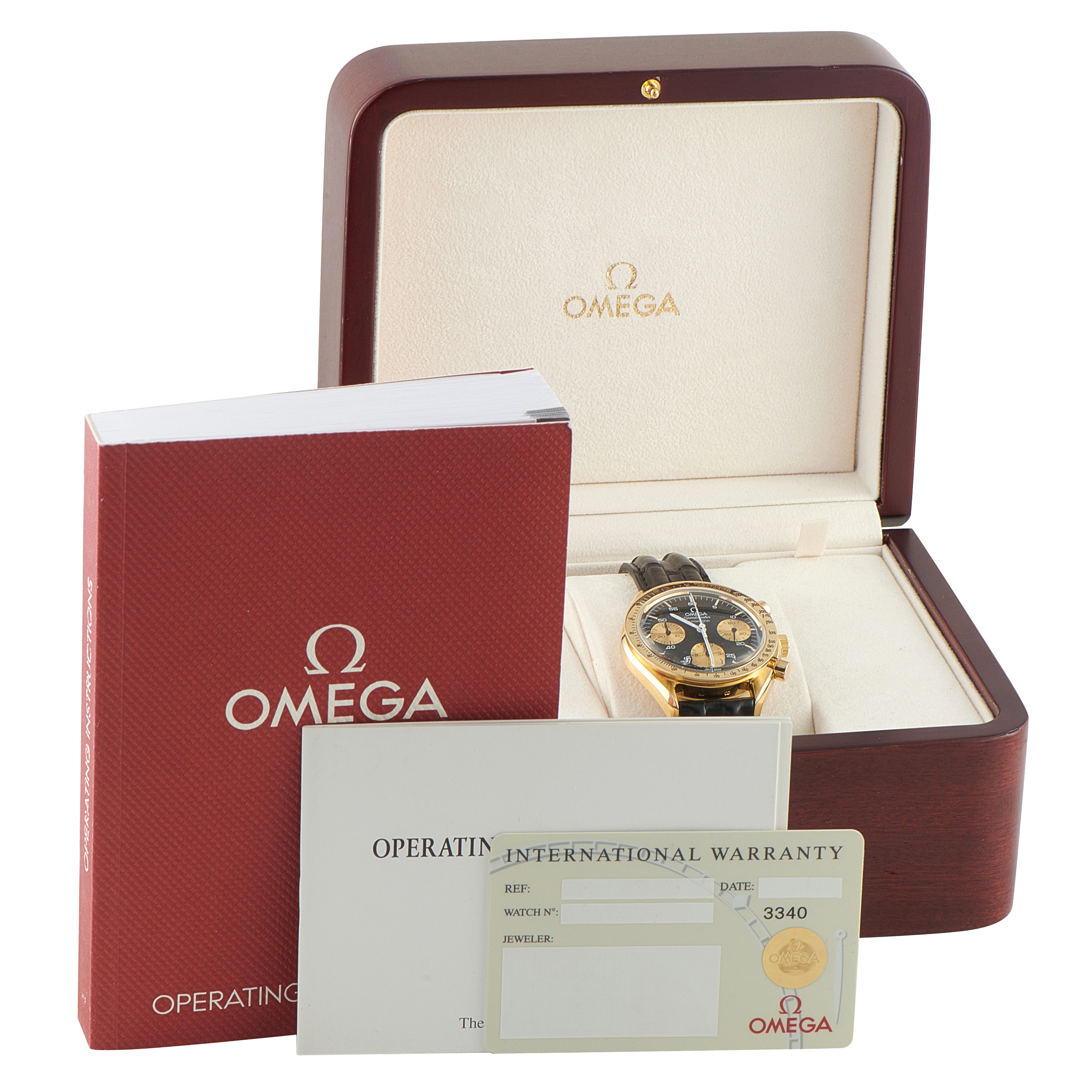 Omega Speedmaster Reduced Yellow Gold Chronograph Watch 175.0033 - Image 5