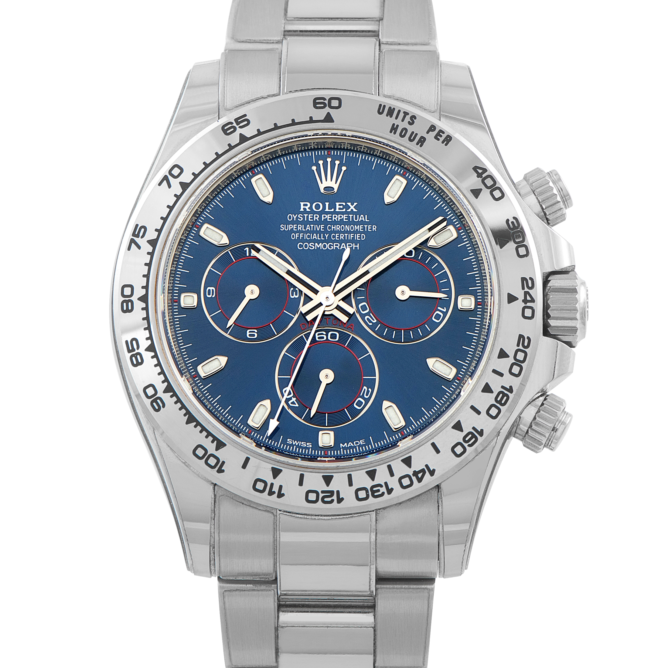 Rolex Daytona Blue Dial White Gold Watch 116509