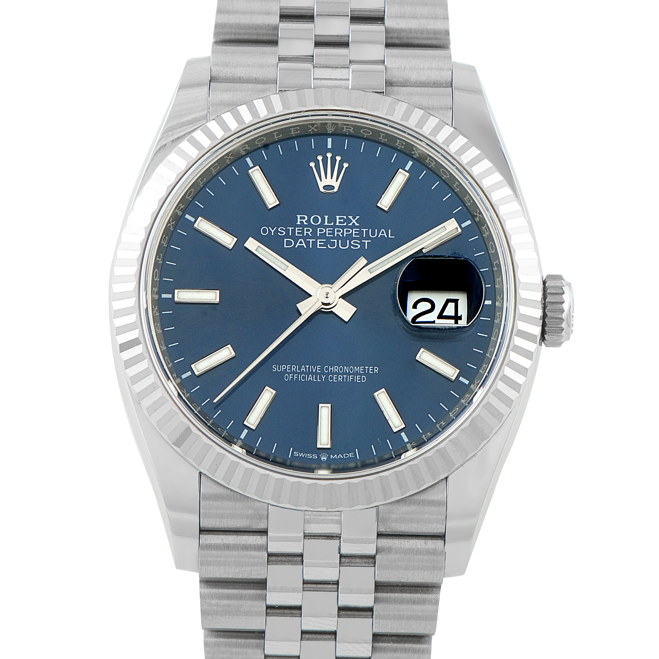 Rolex Datejust 36 Blue Dial Steel Jubilee Watch 126234