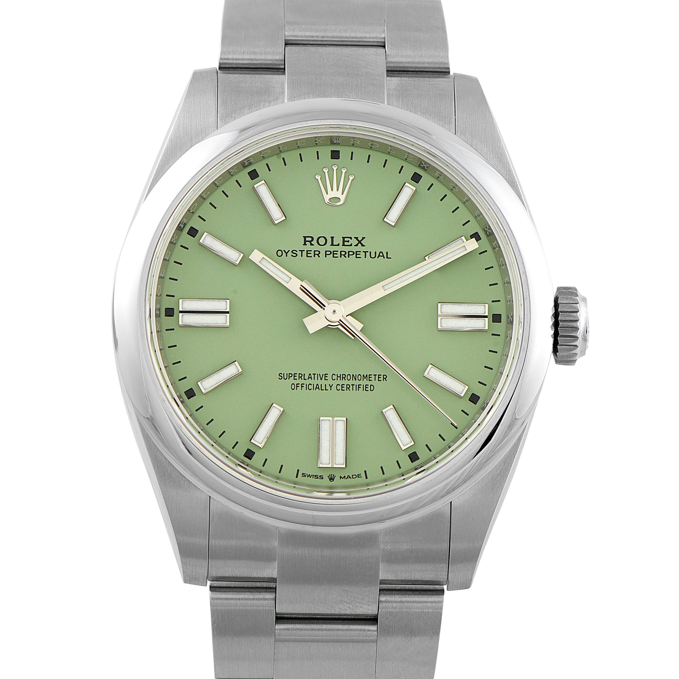 Rolex Oyster Perpetual 41 Pistachio Dial Steel Watch 134300