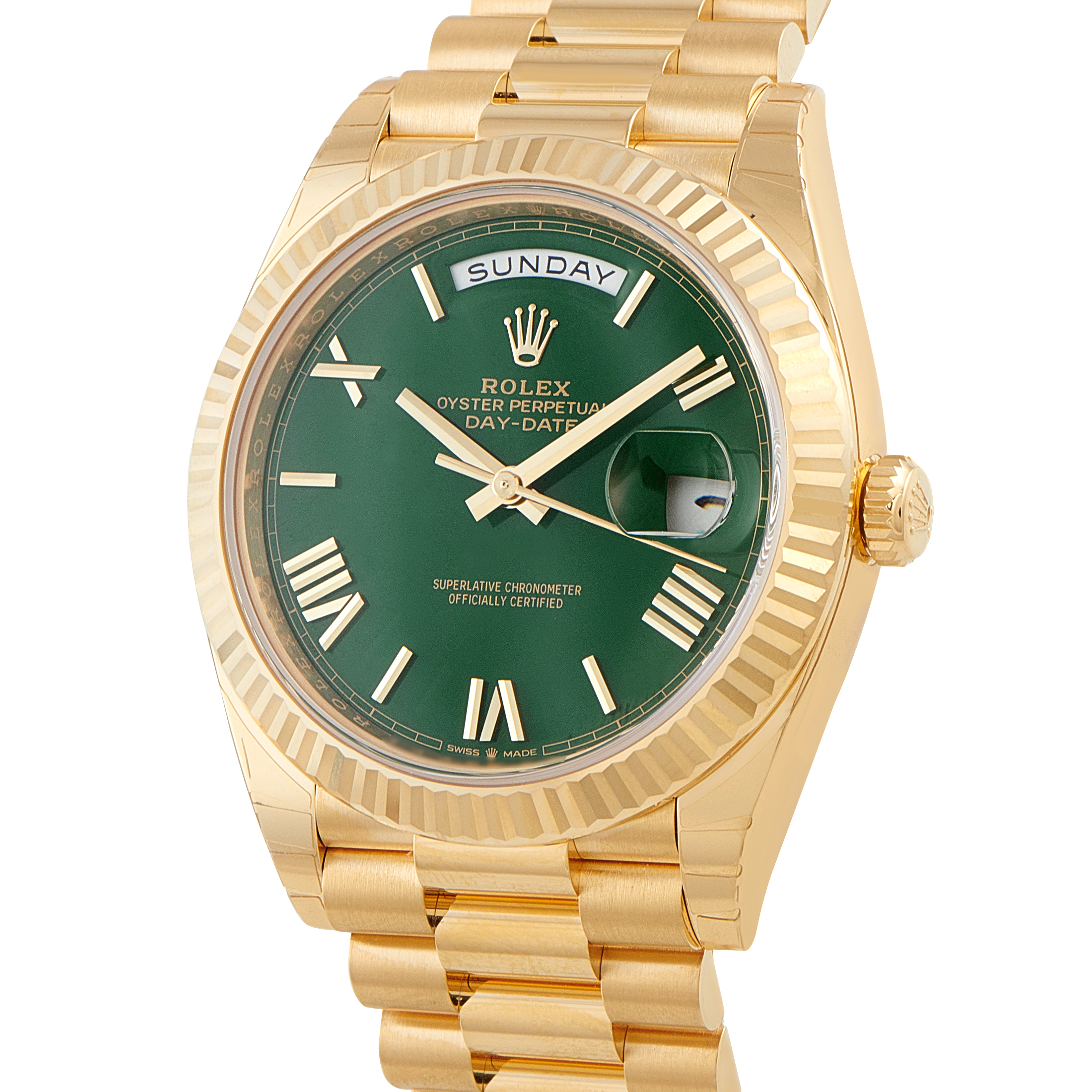 Rolex Day-Date 40 Green Dial Yellow Gold President Watch 228238 - Image 2