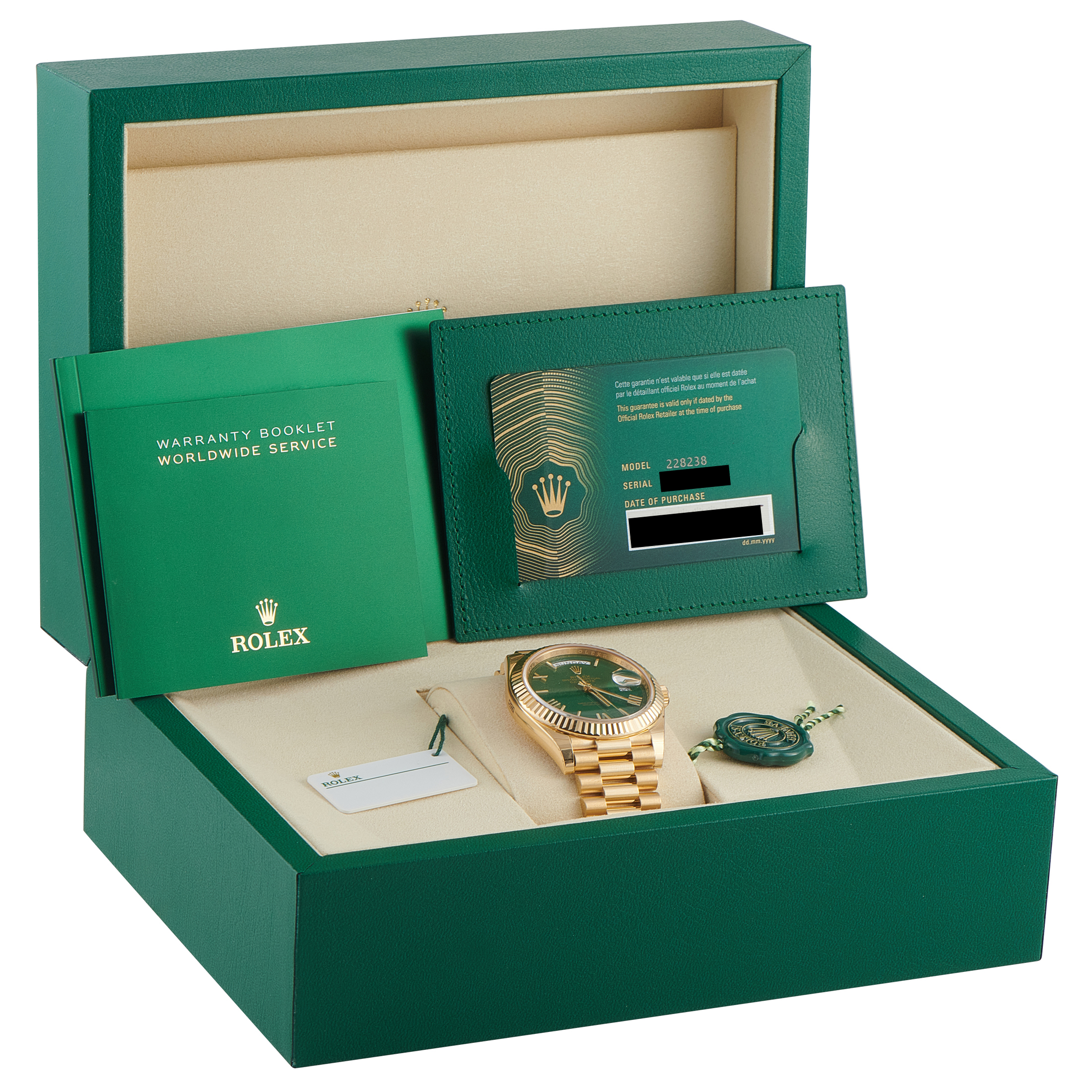 Rolex Day-Date 40 Green Dial Yellow Gold President Watch 228238 - Image 5