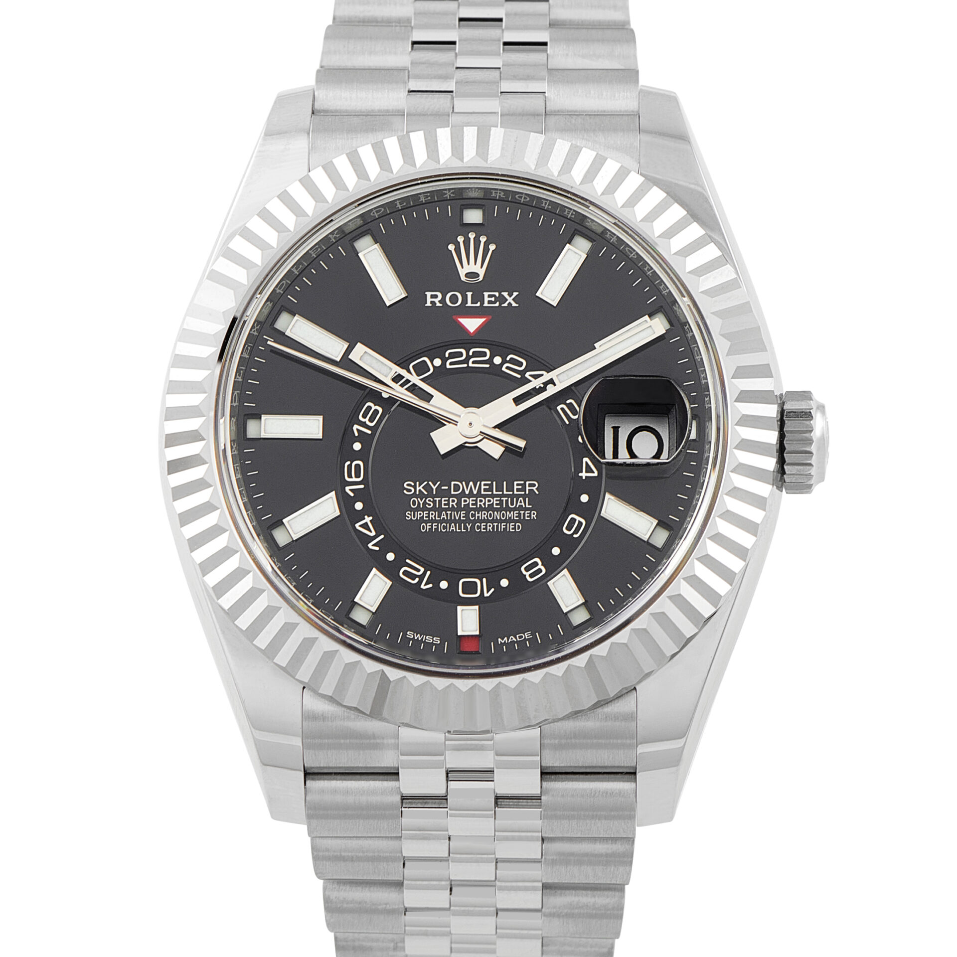 Rolex Sky-Dweller Bright Black Dial Steel Jubilee Watch 326934