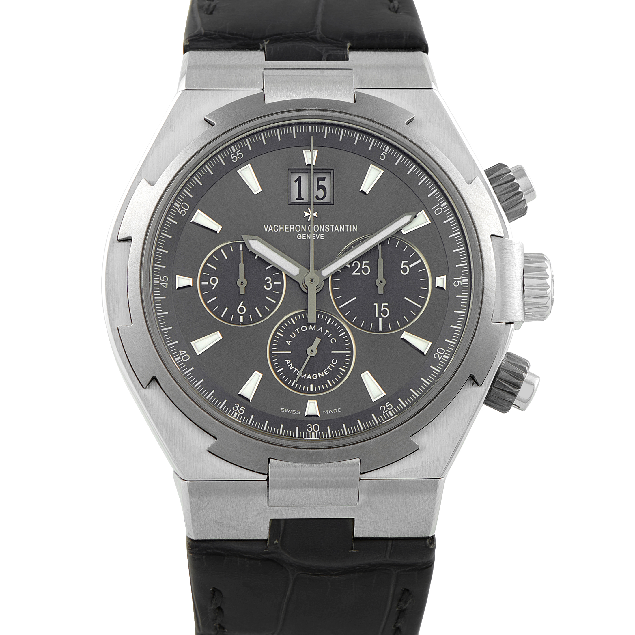 Vacheron Constantin Overseas Chronograph Deep Stream Steel Watch 49150/000W-9501