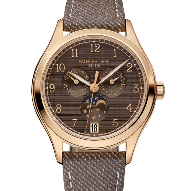 Pre-owned Patek Philippe Annual Calendar rose gold cushion brown dial retrograde, ref. 4946R
