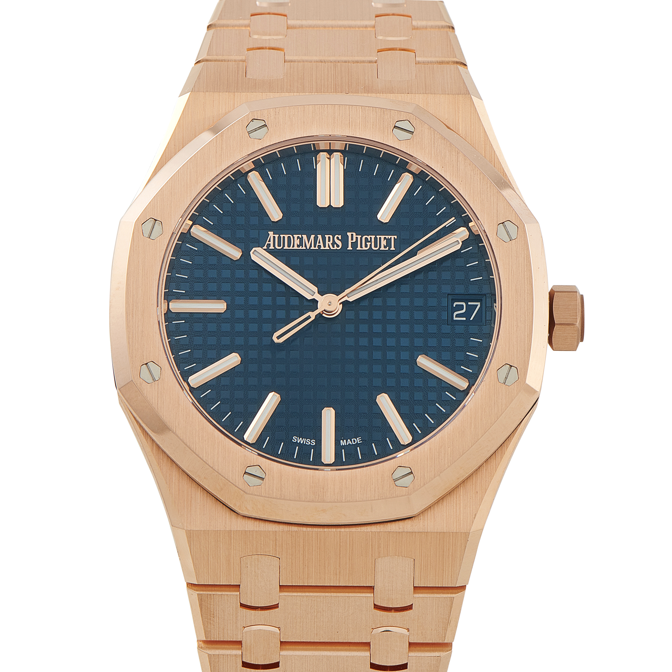 Audemars Piguet Royal Oak 41 Bleu Nuit 18K Rose Gold Watch 15510OR.OO.1320OR.03