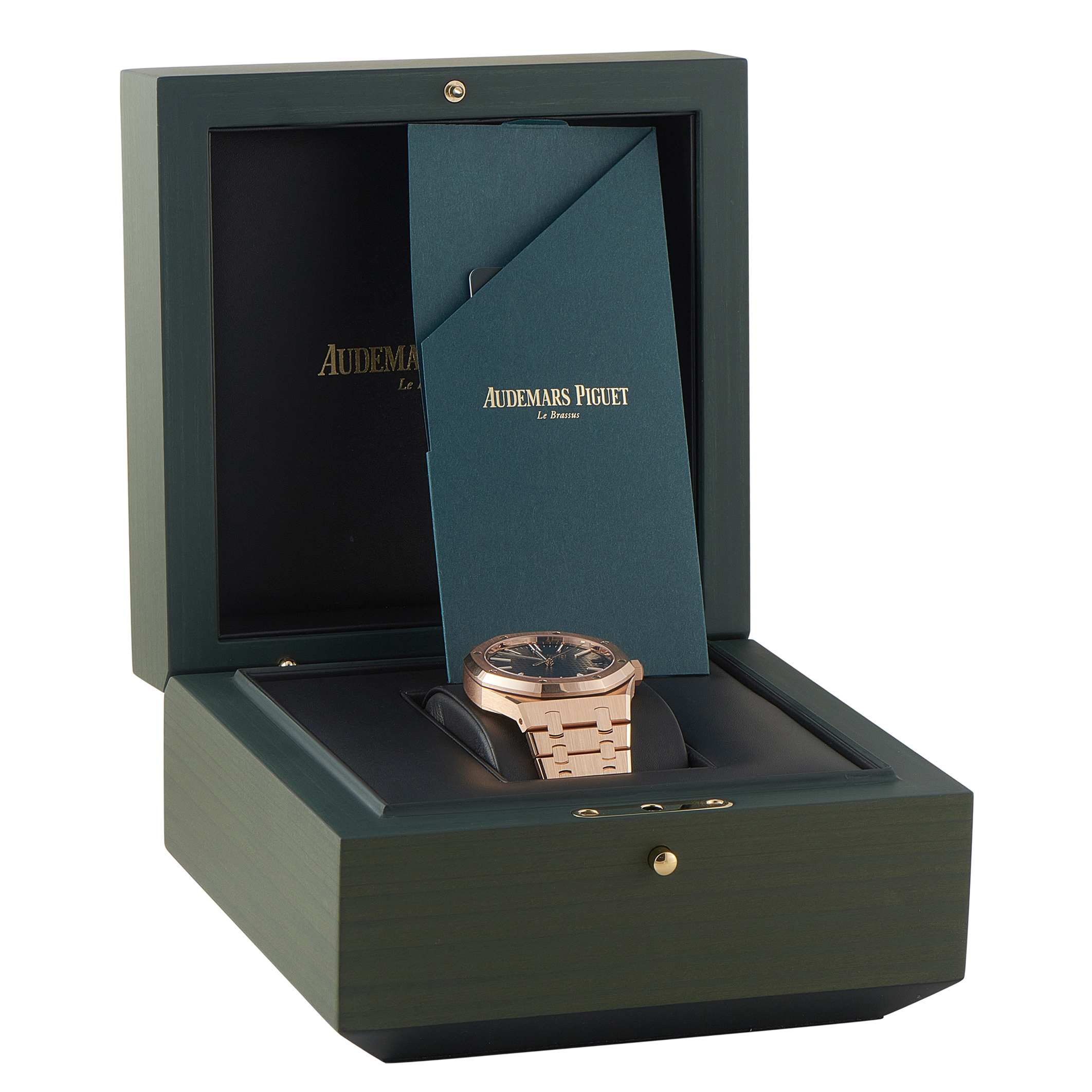 Audemars Piguet Royal Oak 41 Bleu Nuit 18K Rose Gold Watch 15510OR.OO.1320OR.03 - Image 5