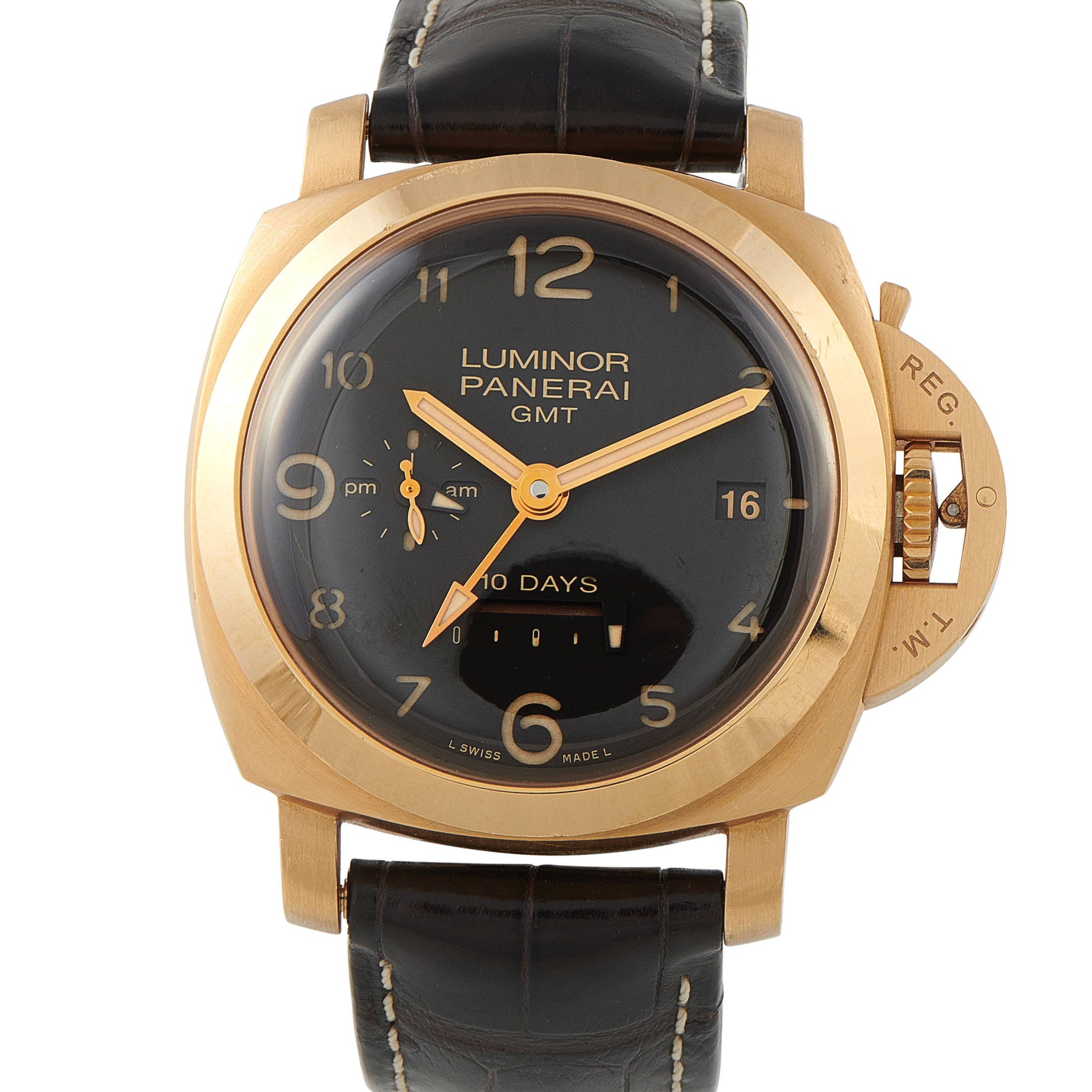 Officine Panerai Luminor GMT 18K Pink Gold Limited Edition Watch pam00491