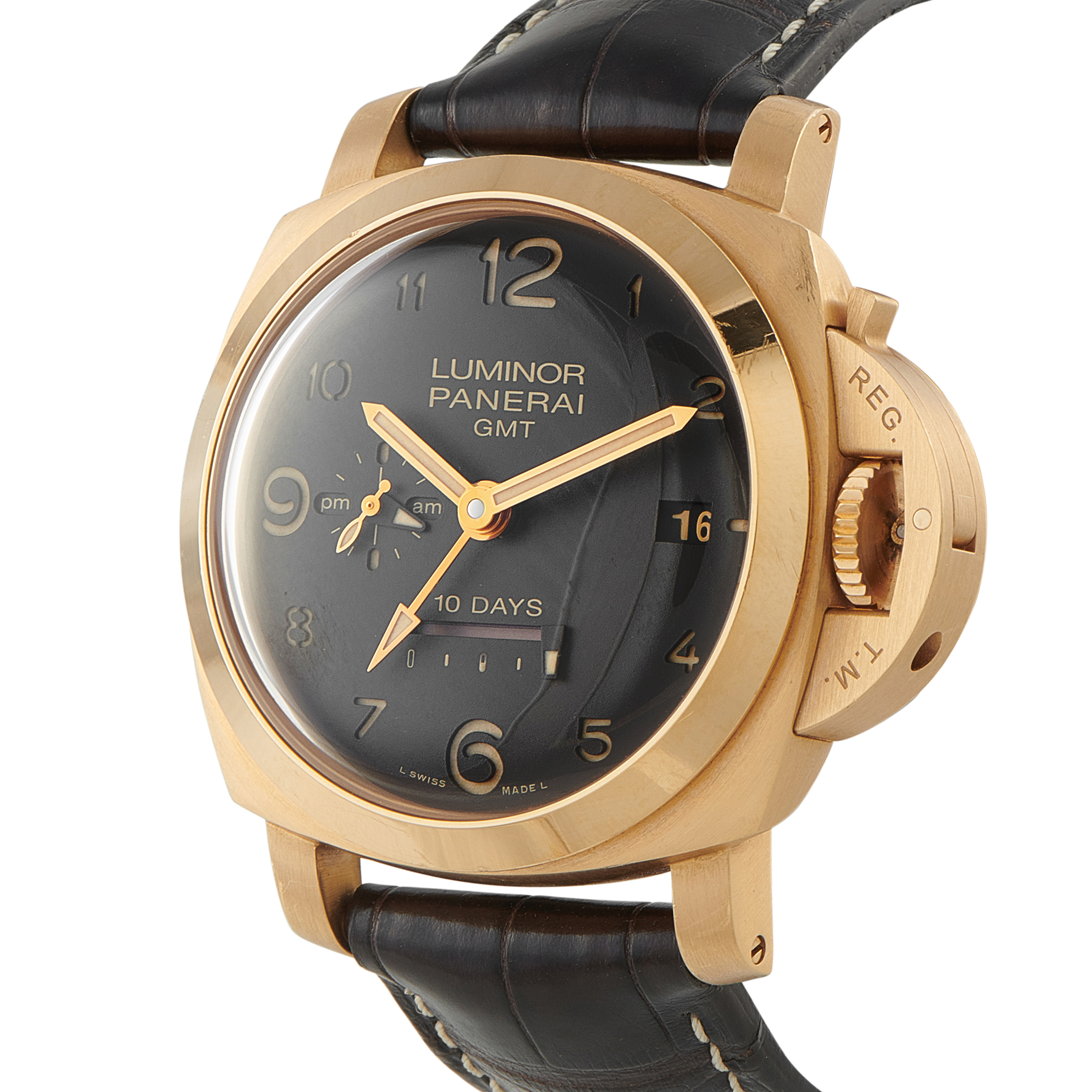Officine Panerai Luminor GMT 18K Pink Gold Limited Edition Watch pam00491 - Image 2