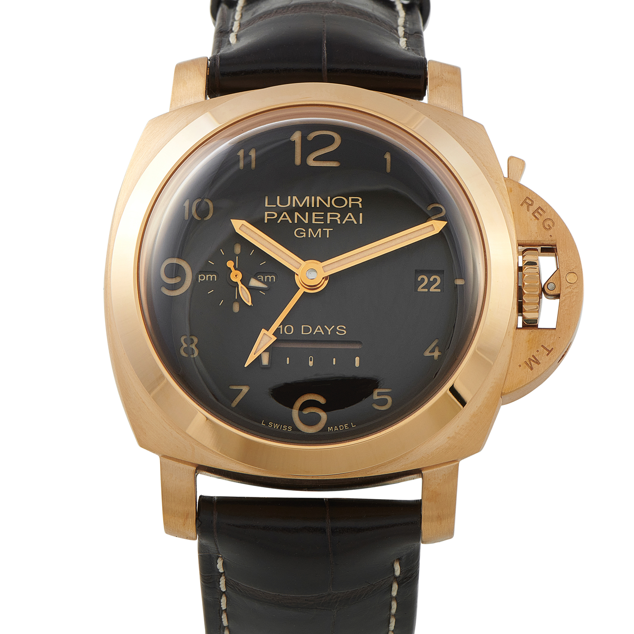 Officine Panerai Luminor GMT 10 Days Rose Gold Watch pam00491