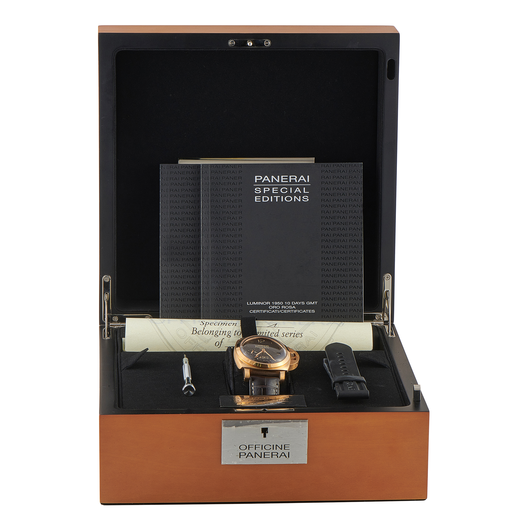 Officine Panerai Luminor GMT 10 Days 18K Rose Gold Watch pam00491 - Image 5