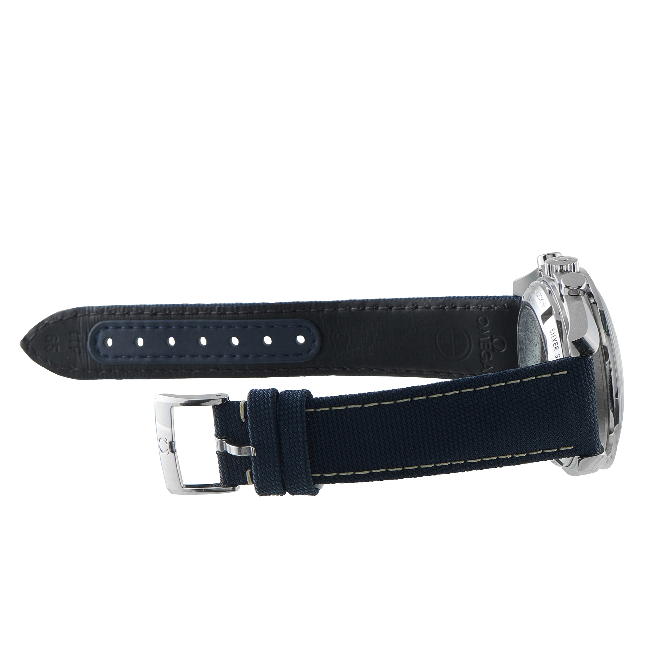 Omega Speedmaster Silver Snoopy Award 50th Anniversary Steel Watch 310.32.42.50.02.001 strap