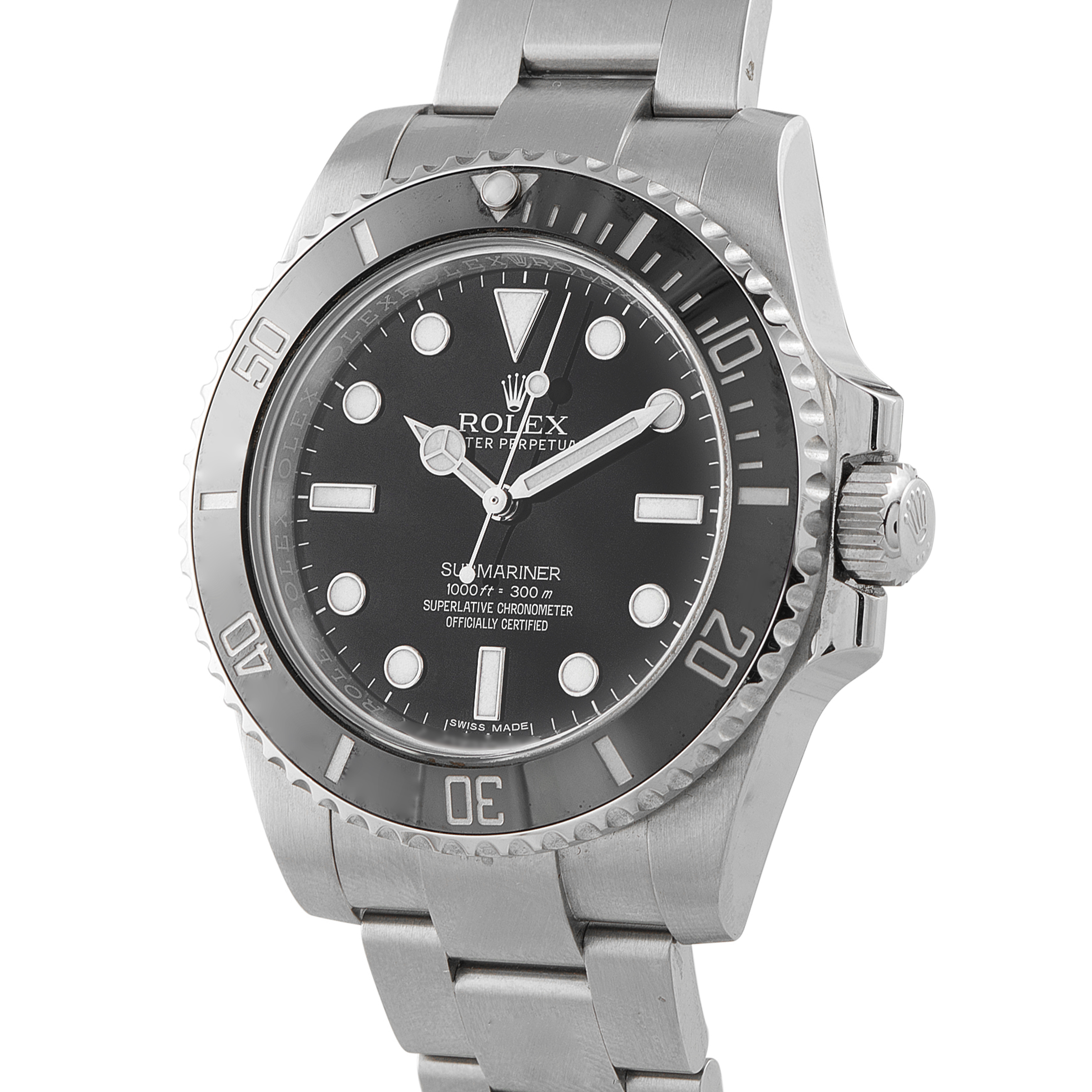 Rolex Submariner Black Dial No-Date Oystersteel Watch 114060 - Image 2