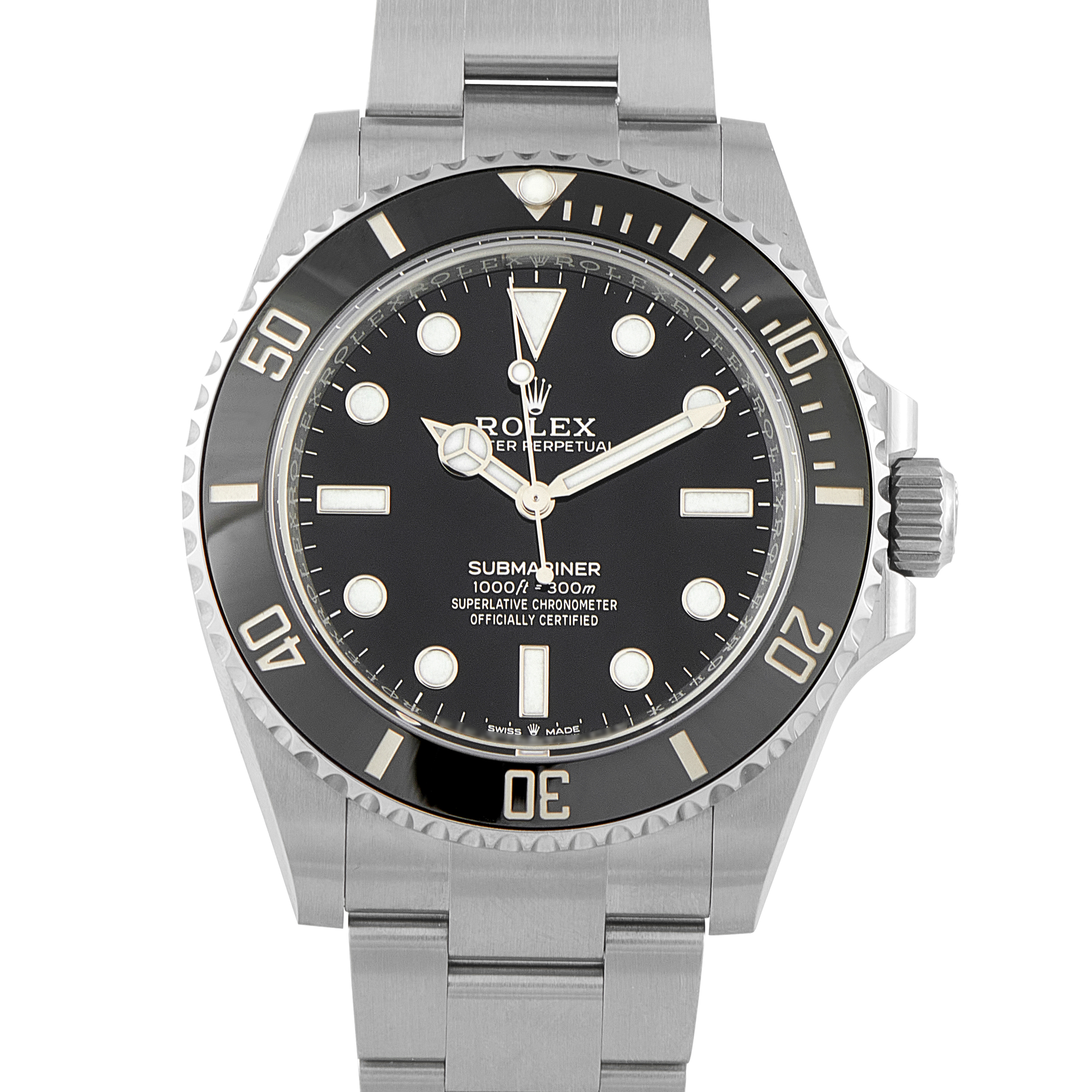 Rolex Submariner No-Date Black Dial Steel Watch 124060