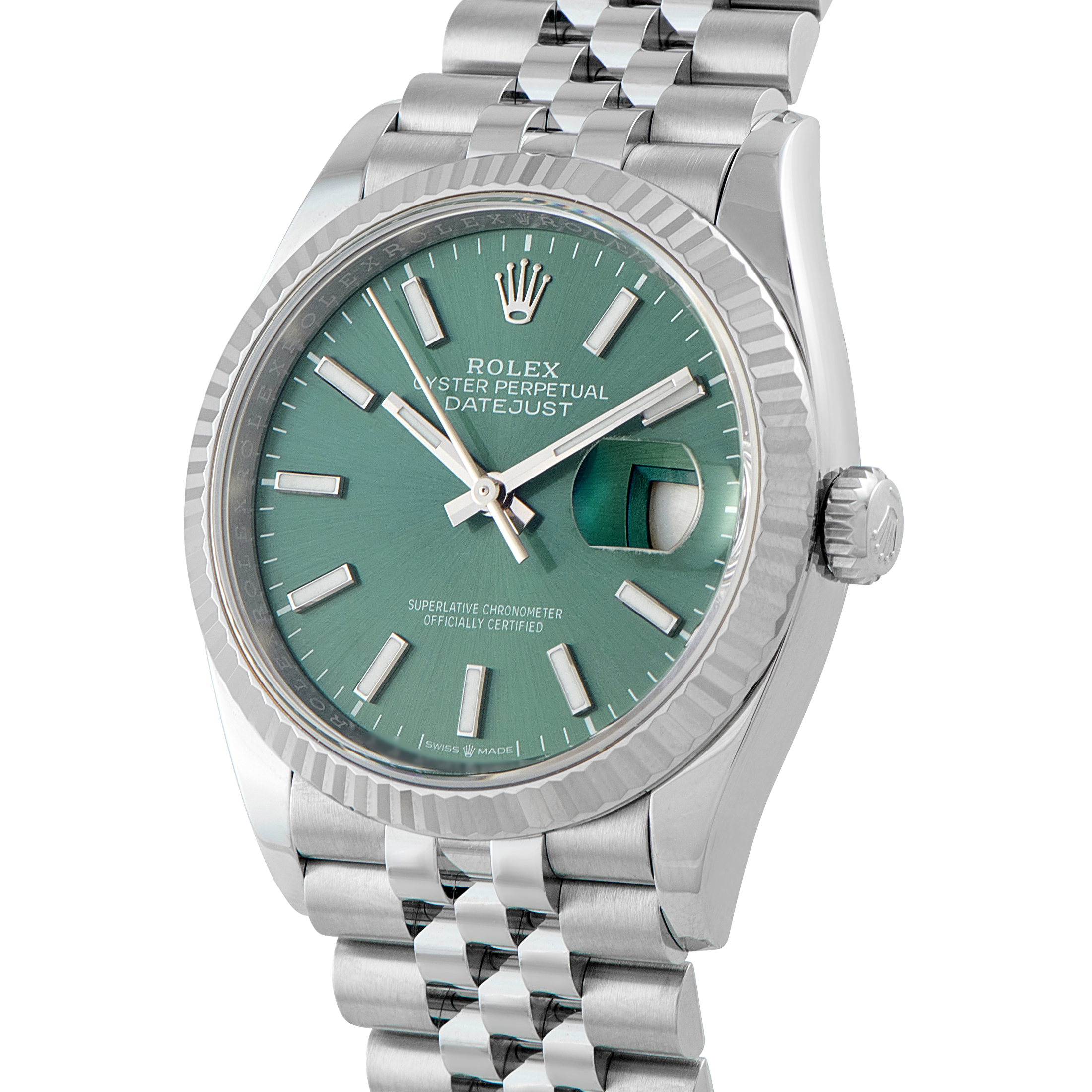 Rolex Datejust 36 Mint Green Dial Steel Jubilee Watch 126324 - Image 2