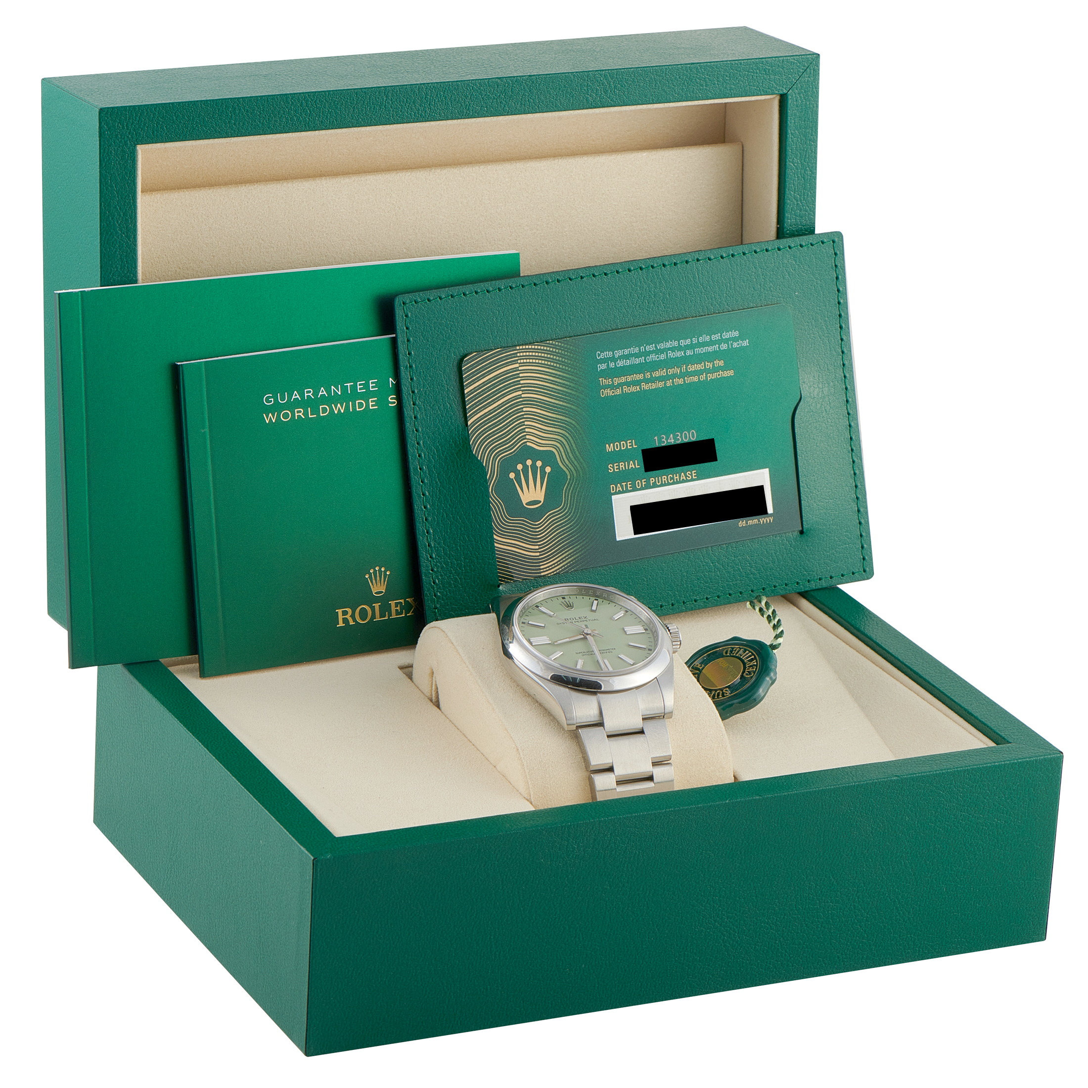 Rolex Oyster Perpetual Pistachio Dial Steel Watch 134300 - Image 5