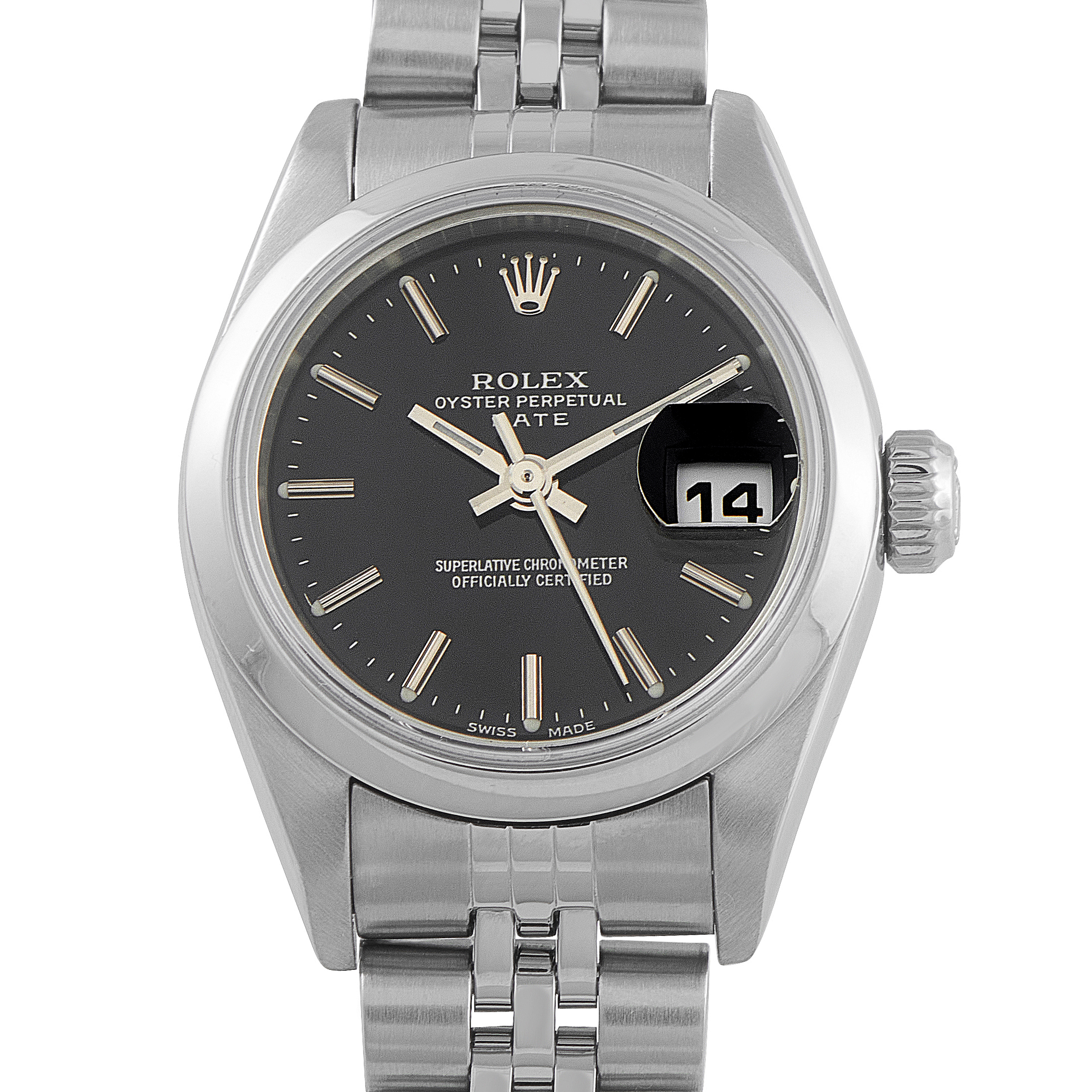 Rolex Lady-Datejust Black Dial Steel Jubilee Watch 79160