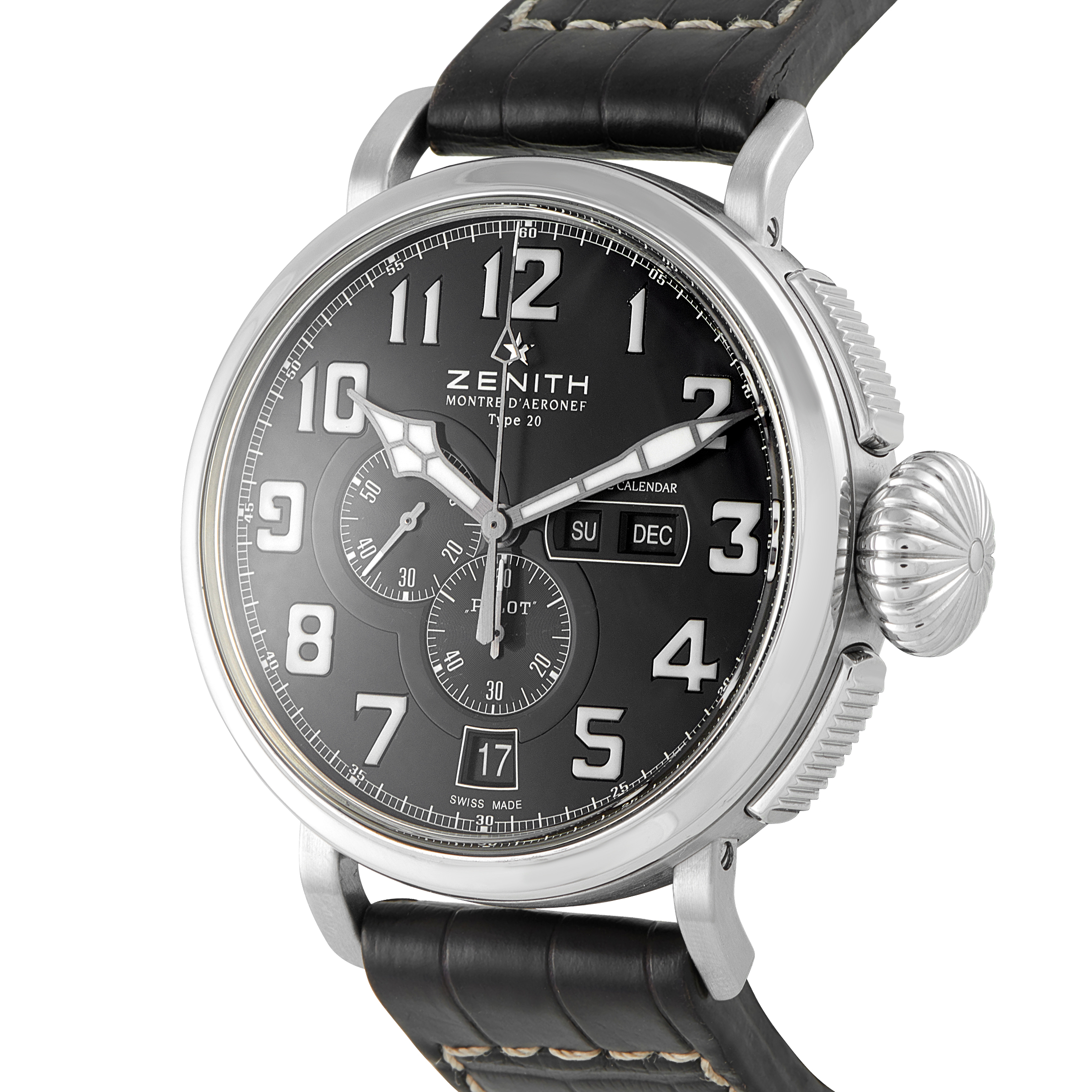 Zenith Pilot Type 20 Montre d'Aéronef Annual Calendar Steel Watch 03.2430.4054/21.C721 - Image 2
