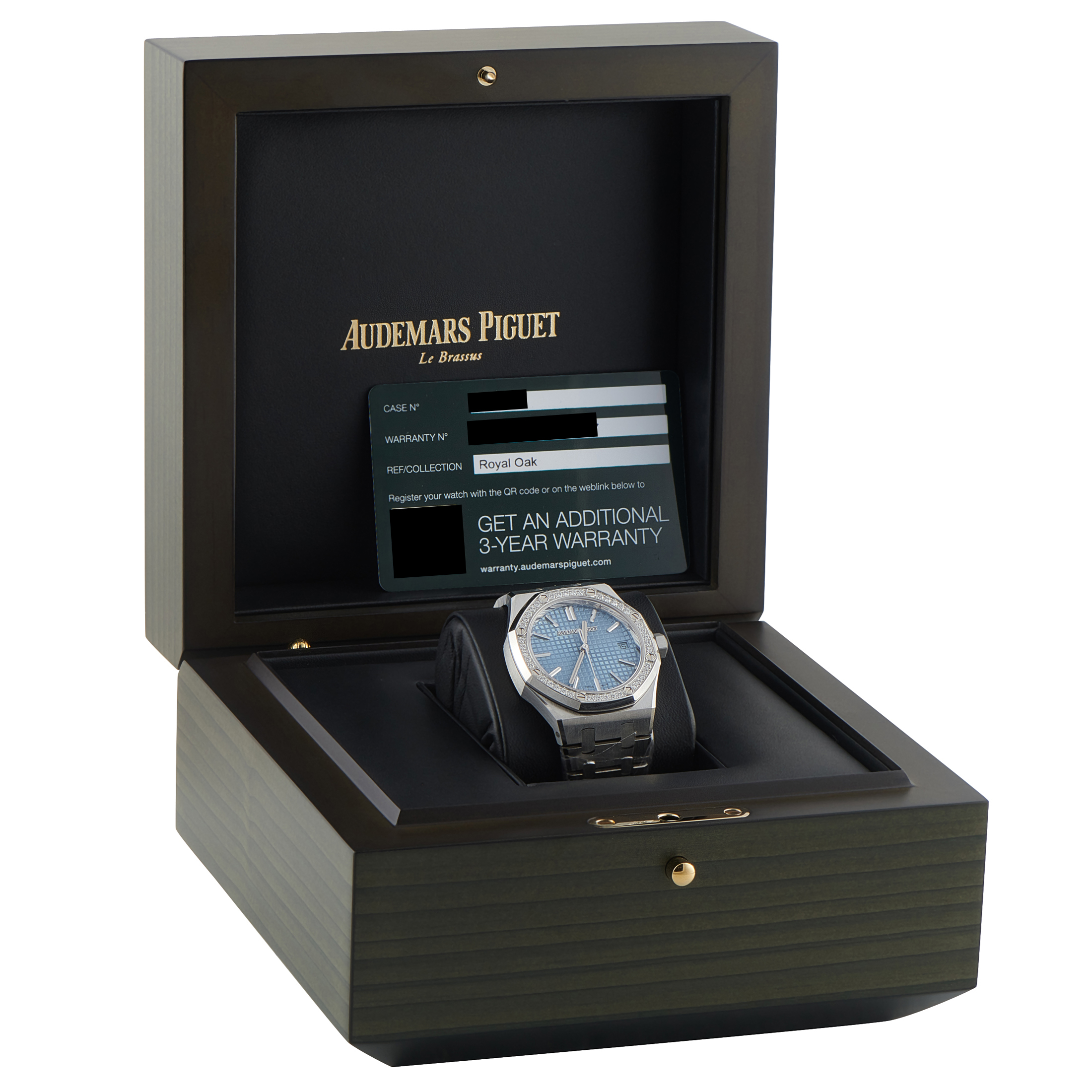 Audemars Piguet Royal Oak Light Blue Dial Diamond Set Bezel Steel Watch 15551ST.ZZ.1356ST.01 - Image 5