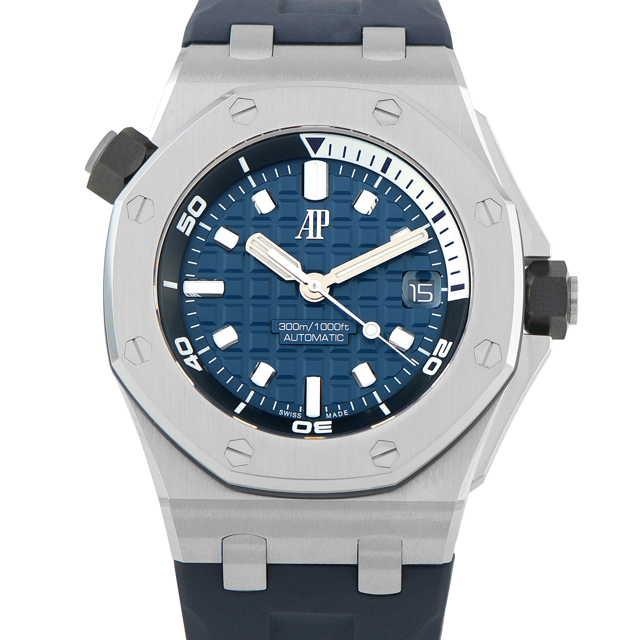 Audemars Piguet Royal Oak Offshore Diver Blue Dial Steel Watch 15720ST.OO.A027CA.01