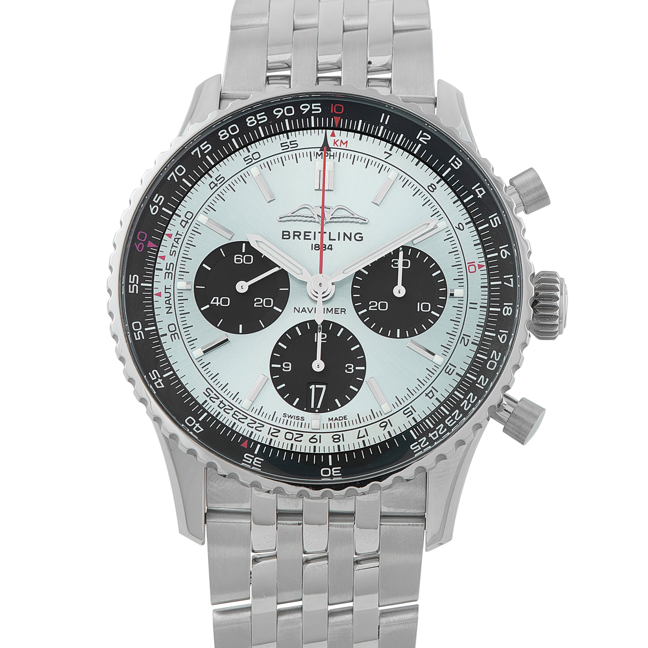Breitling Navitimer B01 Chronograph 43 Ice Blue Dial Steel Watch AB0138241C1A1