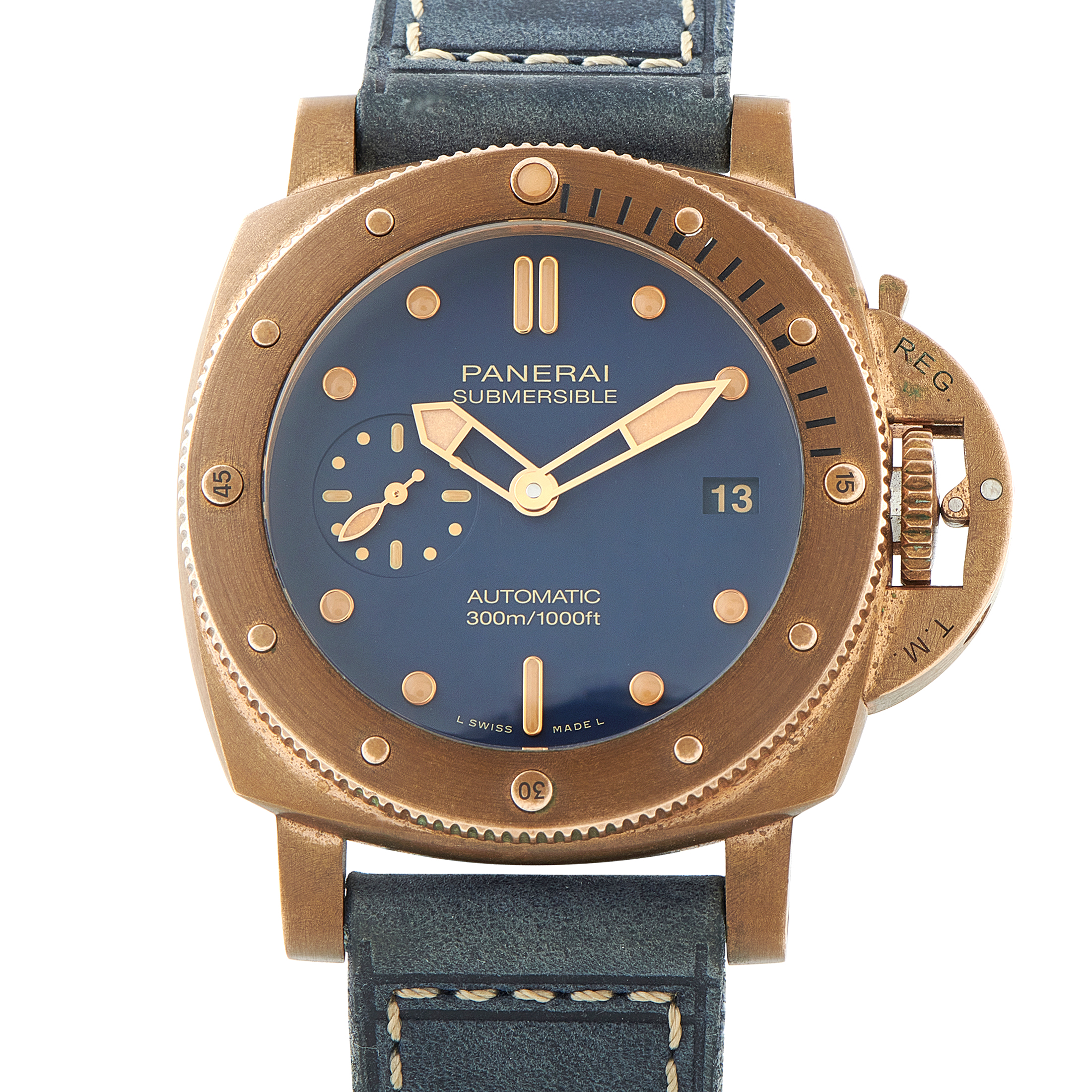 Officine Panerai Submersible Bronzo Blue Abisso Watch pam1074