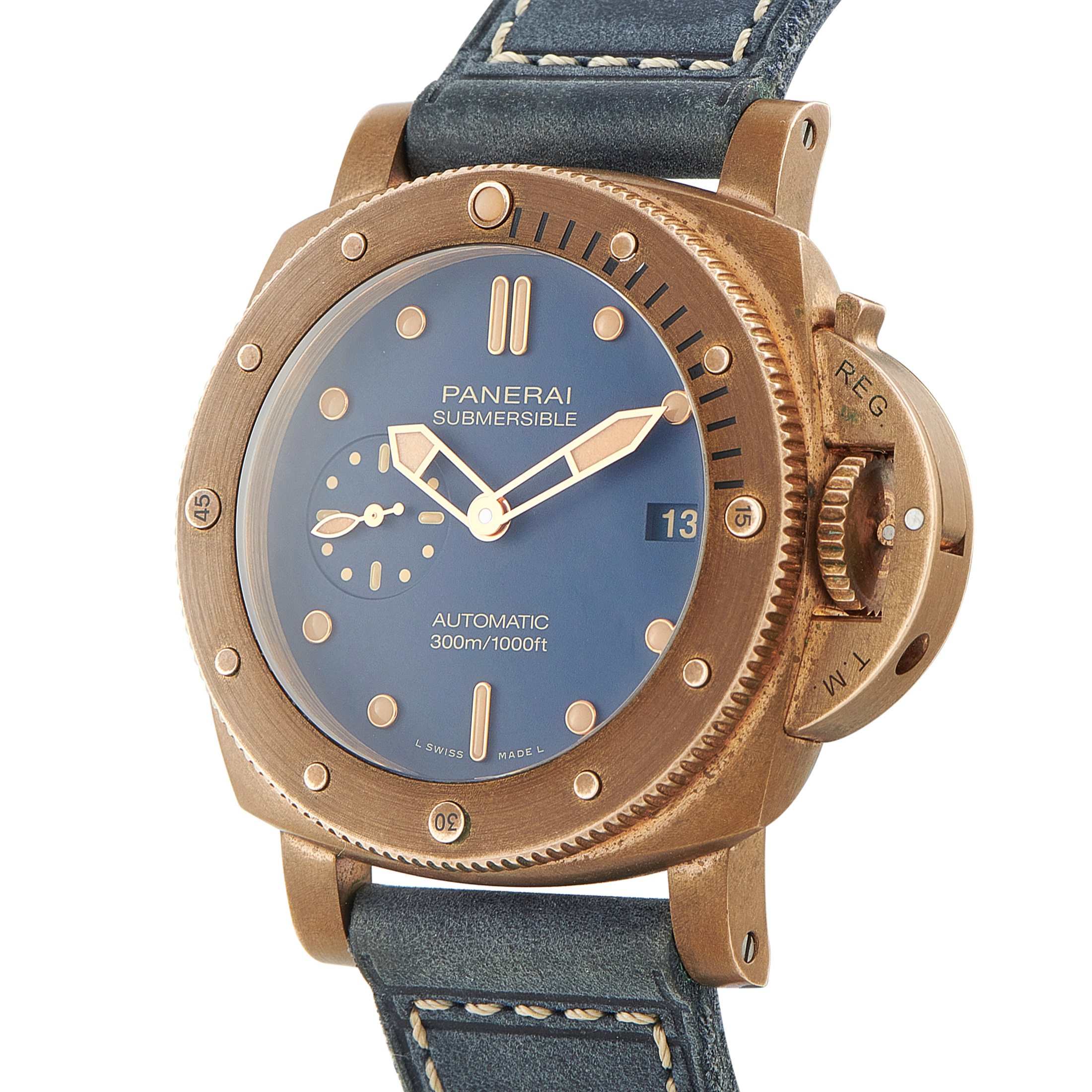 Officine Panerai Submersible Bronzo Blue Abisso Watch pam1074 - Image 2