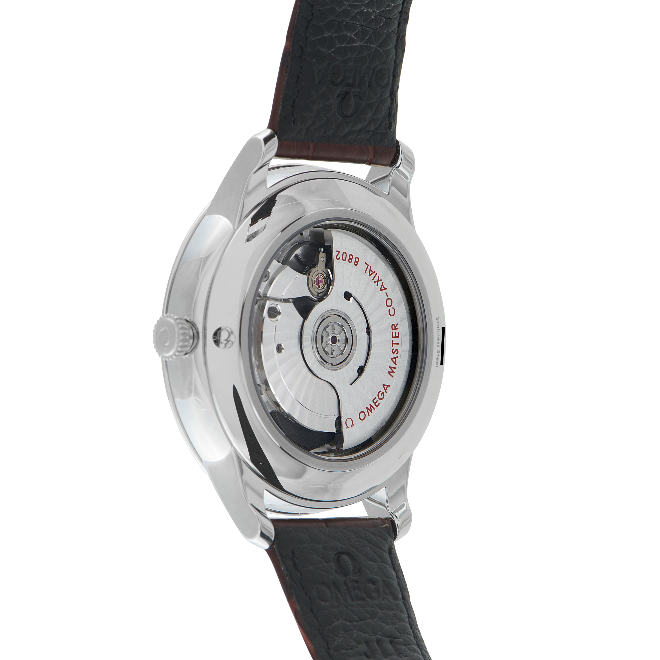 Omega De Ville Prestige Red Dial Steel on Leather Watch 434.13.41.20.11.001 - Image 3