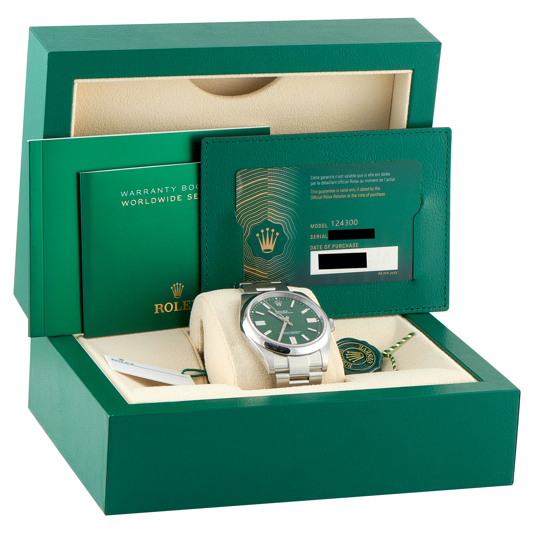 Rolex Oyster Perpetual 41 Green Dial Steel Watch 124300 - Image 5