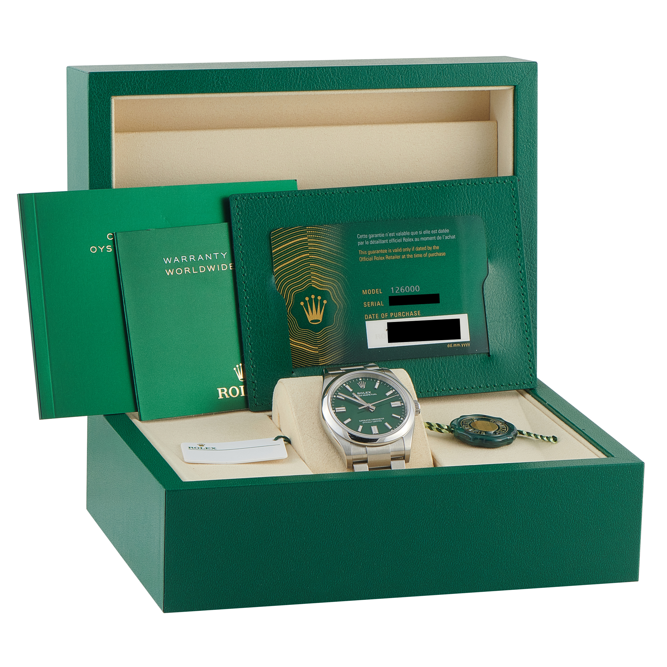 Rolex Oyster Perpetual 36 Green Dial Steel Watch 126000 - Image 5