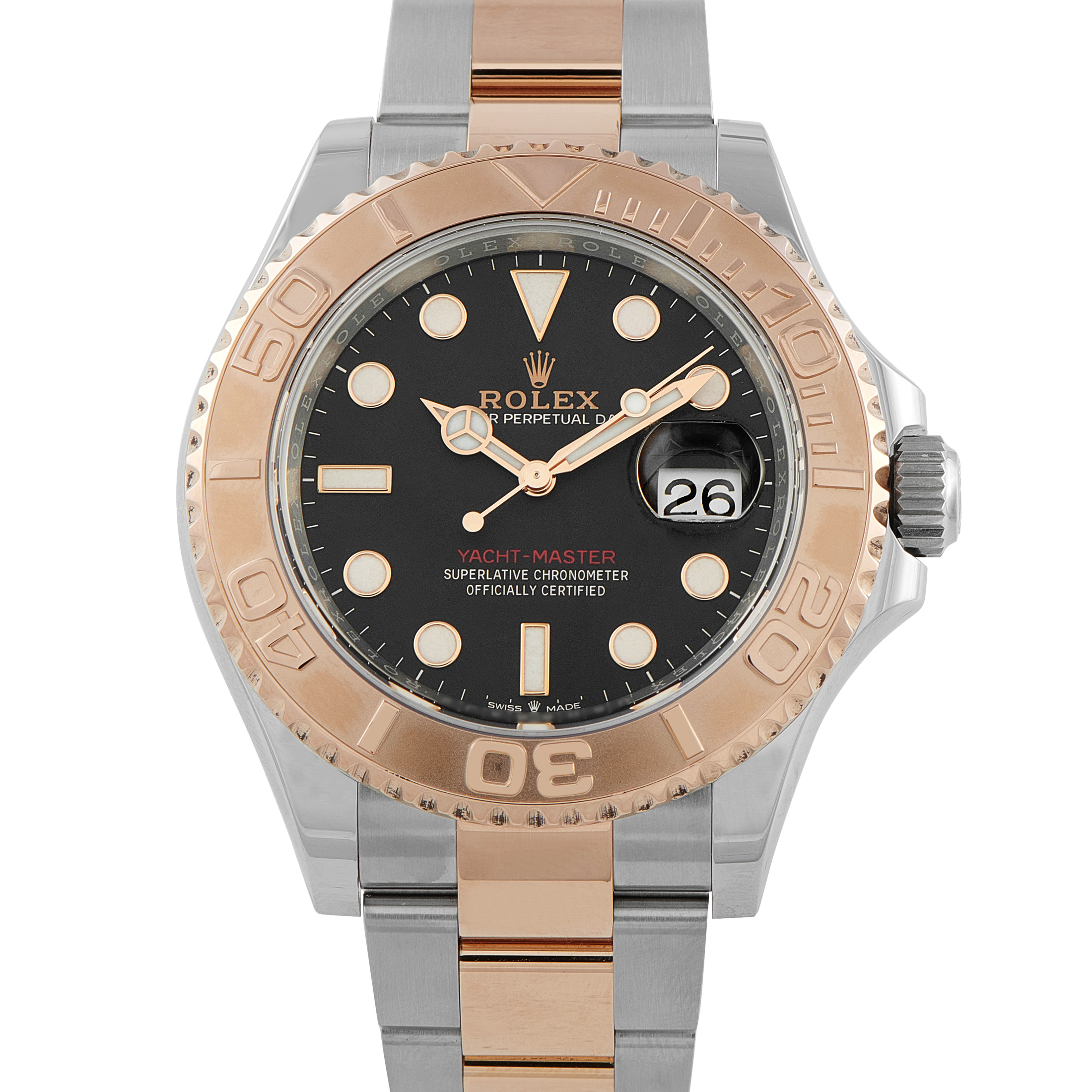 Pre-owned Rolex Yacht-Master 40 two-tone Everose gold Oysterflex bracelet, ref. 126621