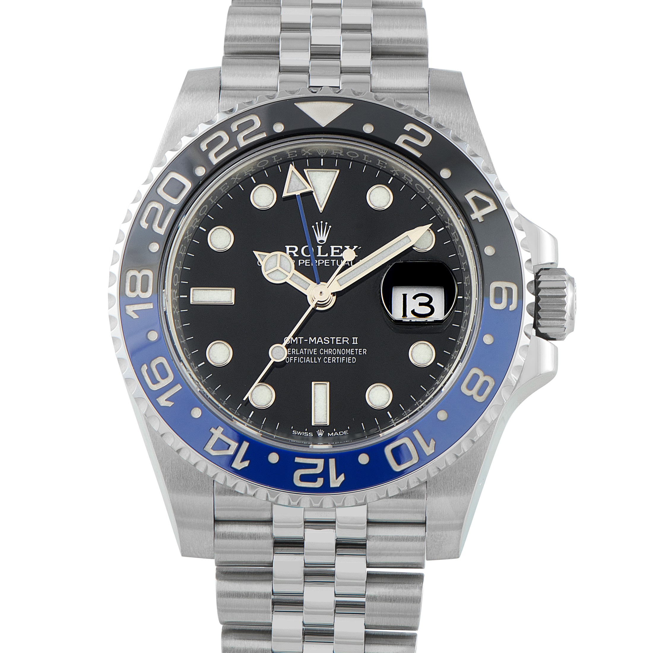 Rolex GMT-Master II Batman Steel Jubilee Watch 126710BLNR
