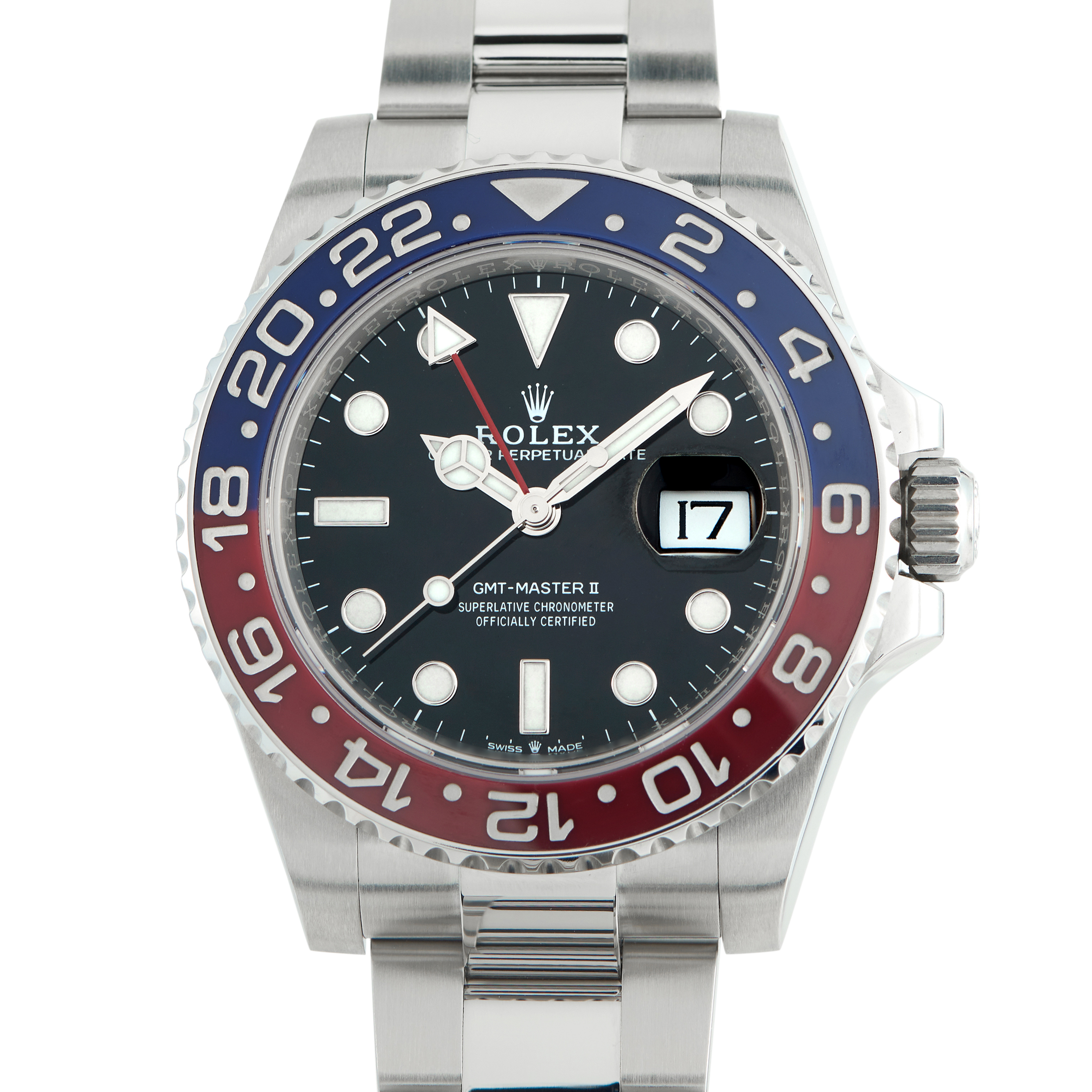 Rolex GMT-Master II Pepsi Steel Oyster Watch 126710BLRO