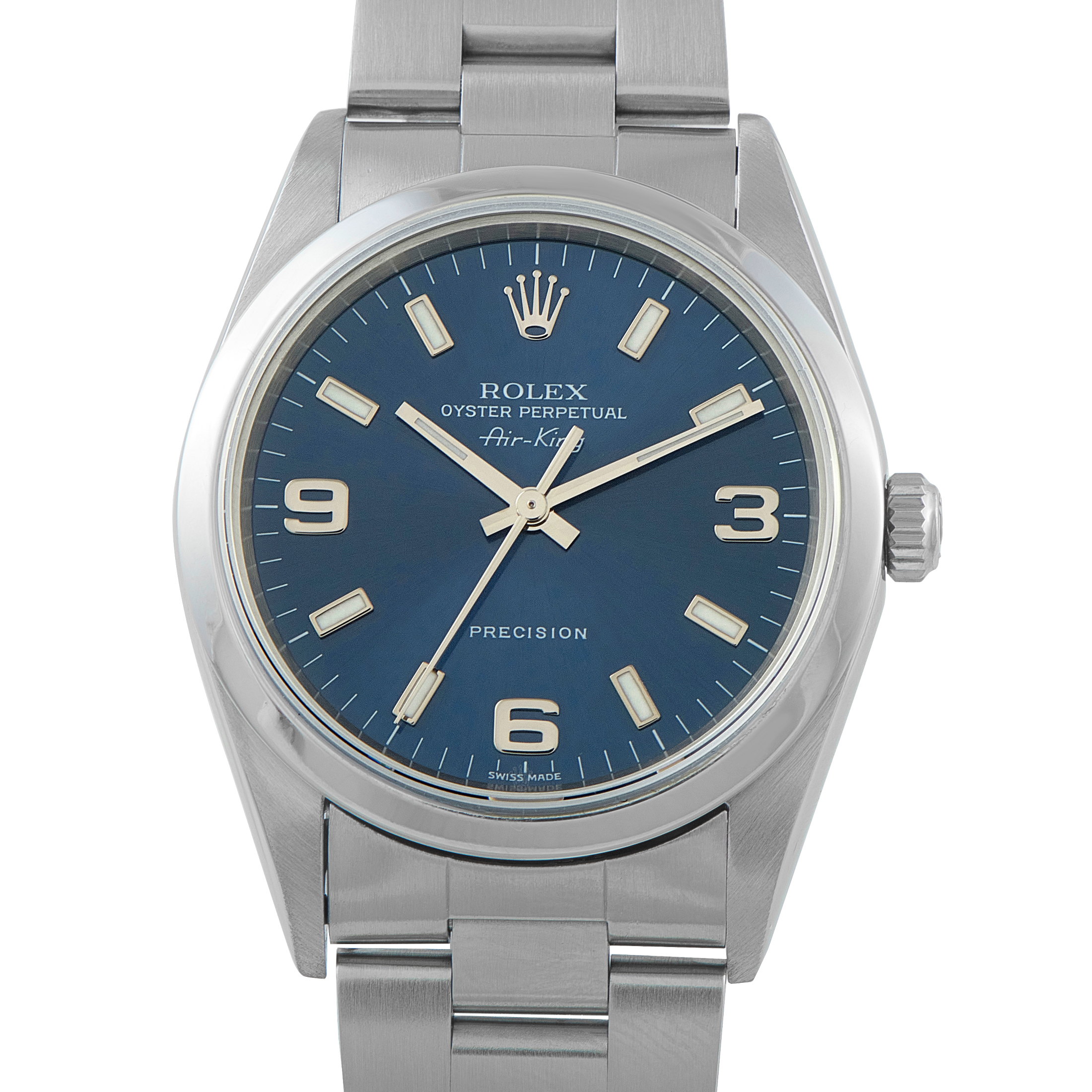 Rolex Air-King Blue Dial Steel Watch 14000M