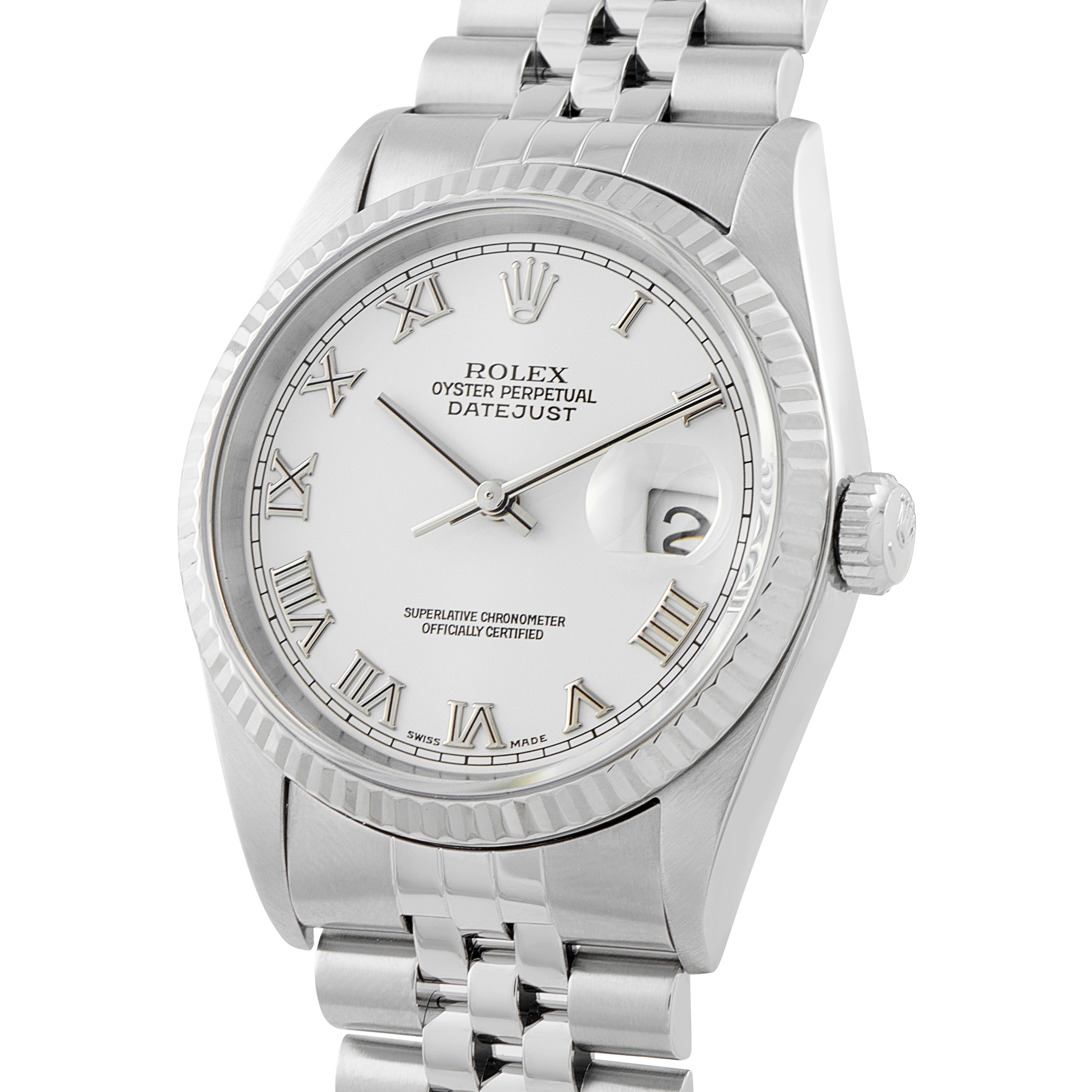 Rolex Datejust 36 White Roman Dial Steel Jubilee Watch 16234 - Image 2