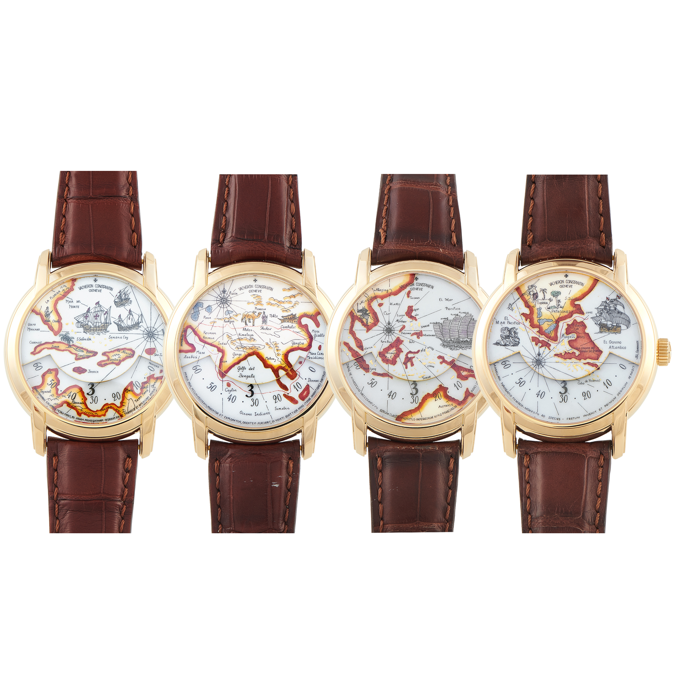 Vacheron Constantin Métiers d'Art Tribute to Great Explorers Yellow Gold Watch Set 47070/000J