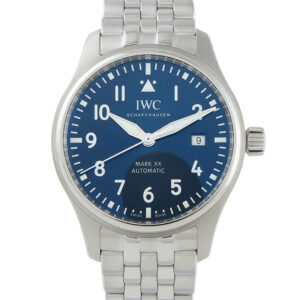 Pre-owned IWC Pilots Watch Mark XX 40mm steel blue dial anti-magnetic, ref. IW328204