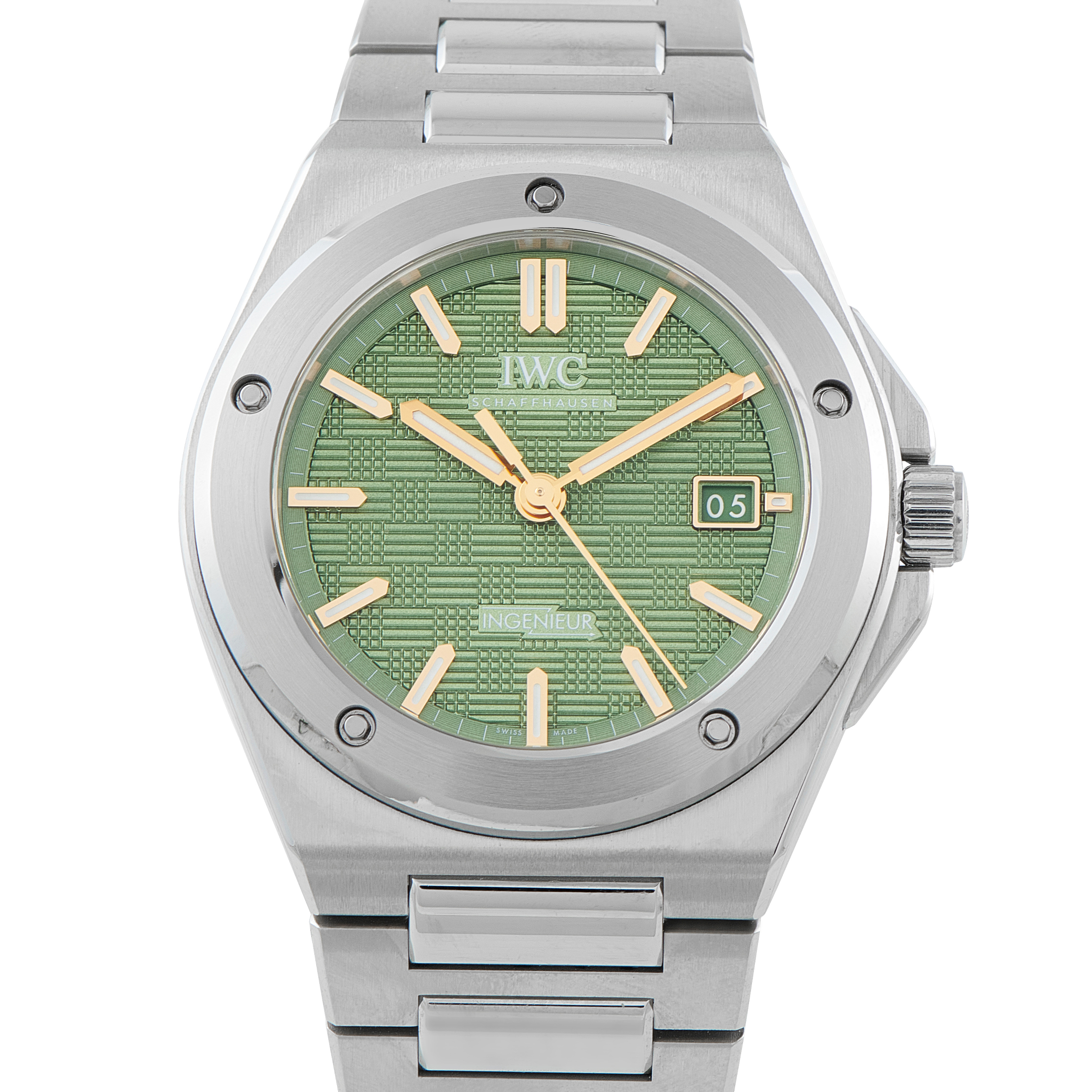 ギルアード　ブリキ IWC Ingenieur F1 Green Grid Dial Steel Watch IW328908 - 40 mm