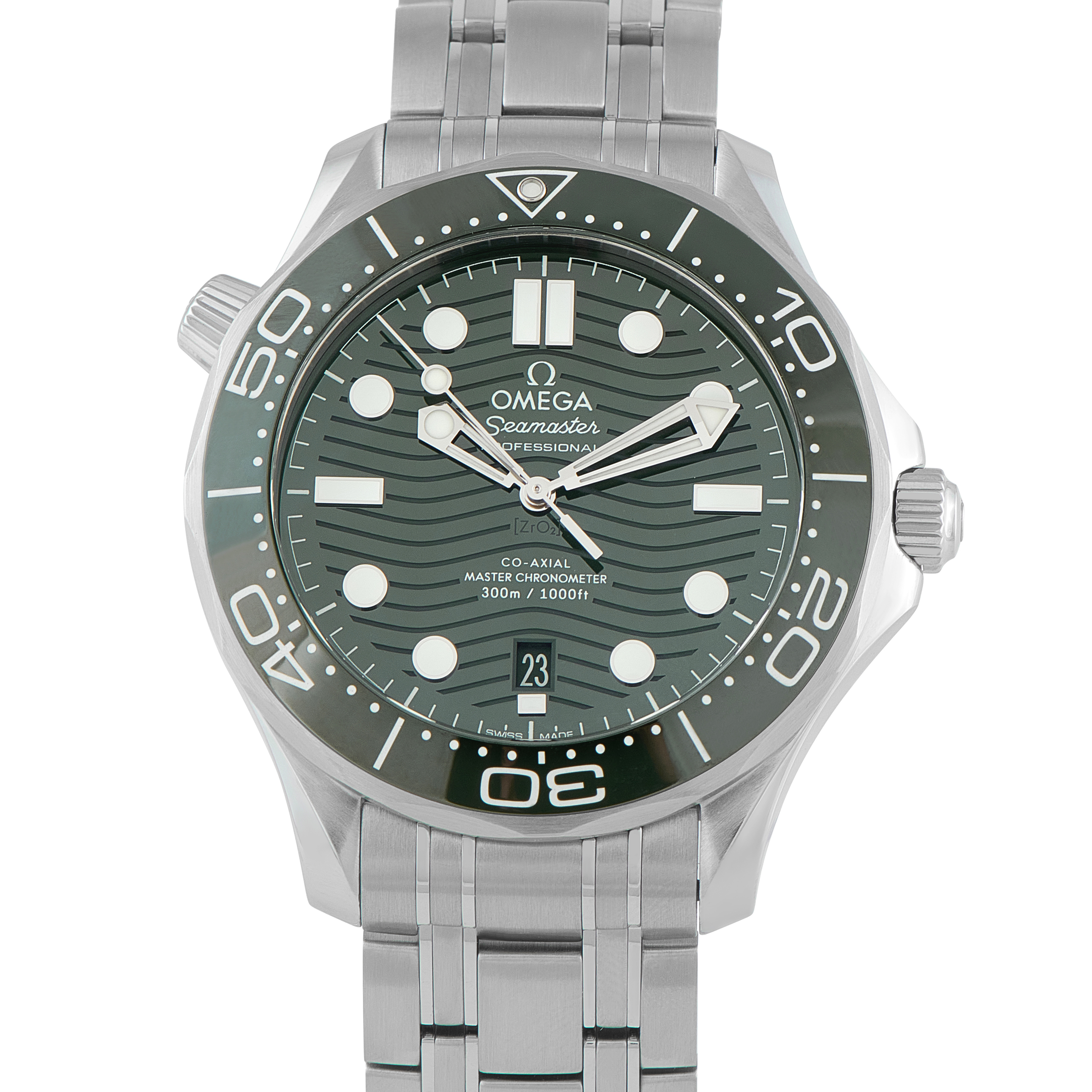 Omega Seamaster Diver 300M Green Dial Steel Watch 210.30.42.20.10.001