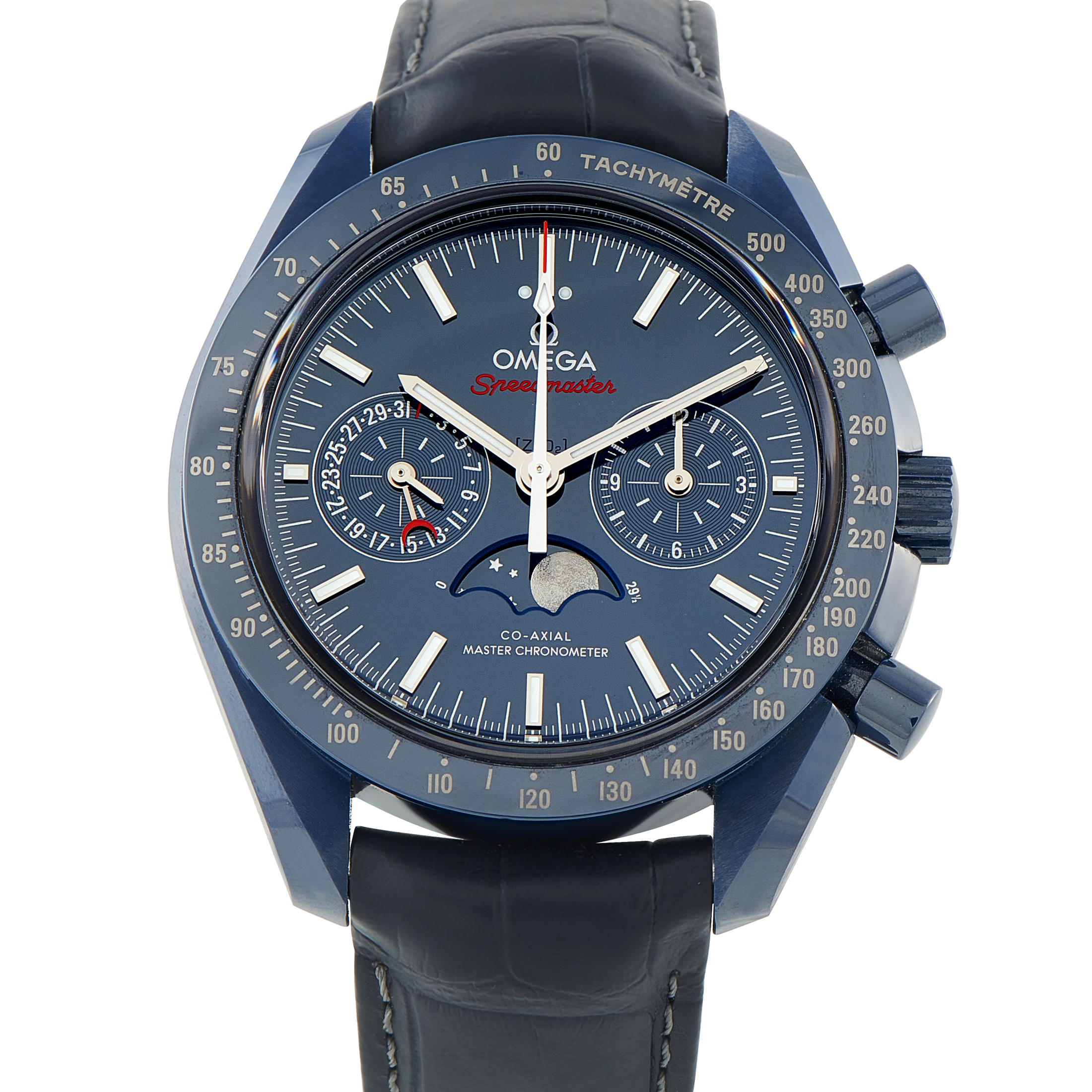 Omega Speedmaster Moonphase Blue Side of the Moon Ceramic Watch 304.93.44.52.03.001