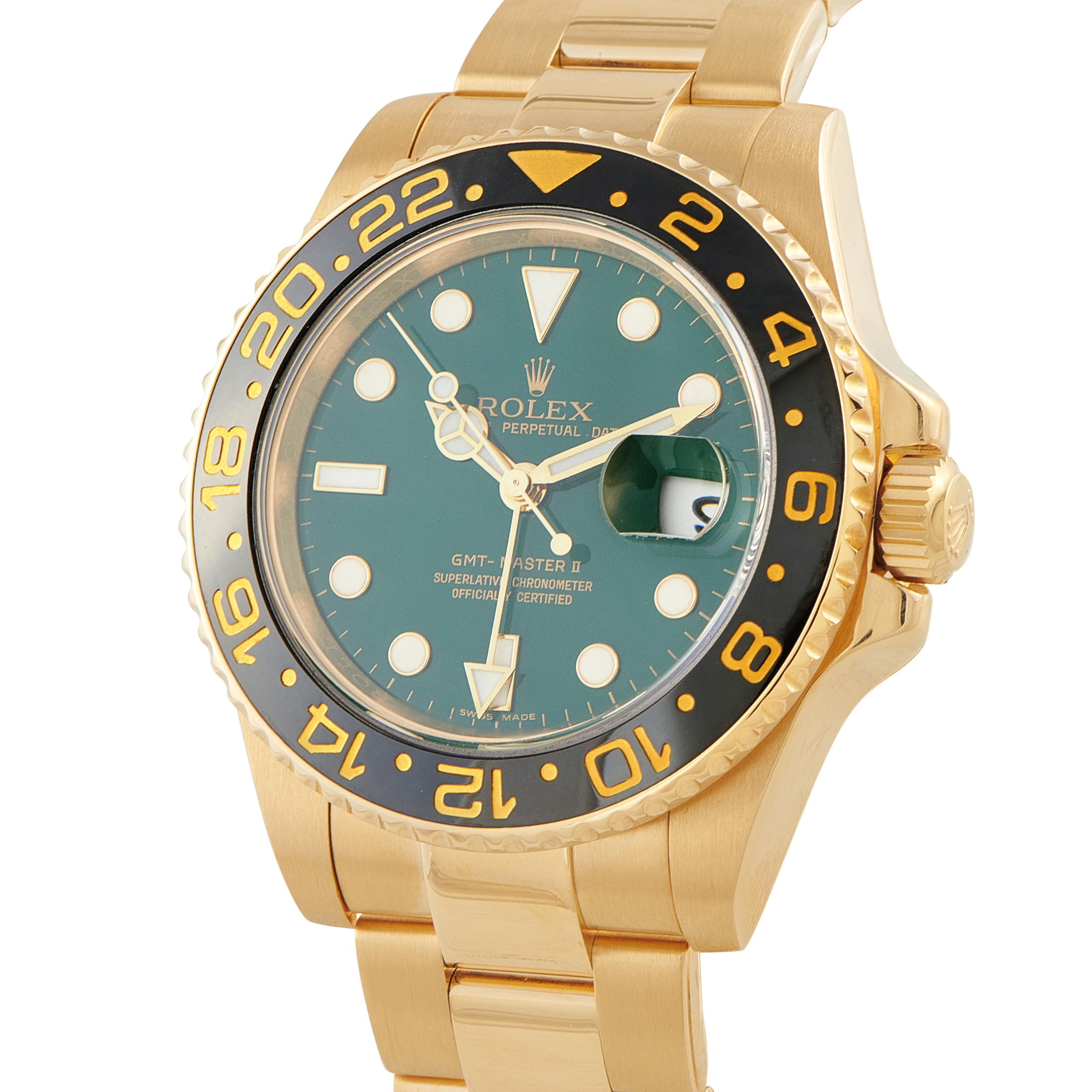 Rolex GMT-Master II Green Dial Yellow Gold Watch 116718LN - Image 2